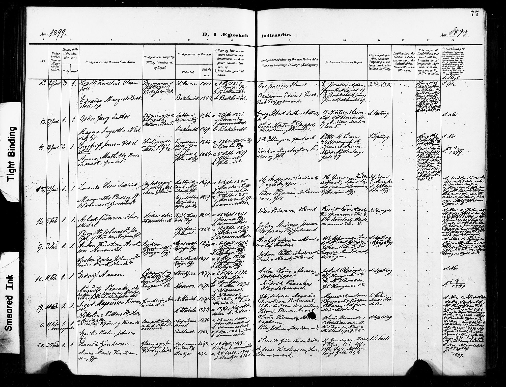 Ministerialprotokoller, klokkerbøker og fødselsregistre - Sør-Trøndelag, AV/SAT-A-1456/604/L0198: Parish register (official) no. 604A19, 1893-1900, p. 77