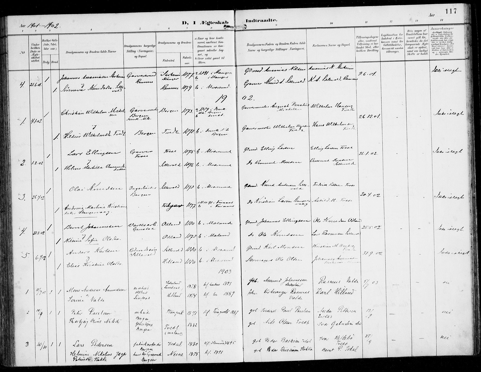 Alversund Sokneprestembete, SAB/A-73901/H/Ha/Haa/Haaa/L0003: Parish register (official) no. A 3, 1897-1926, p. 117