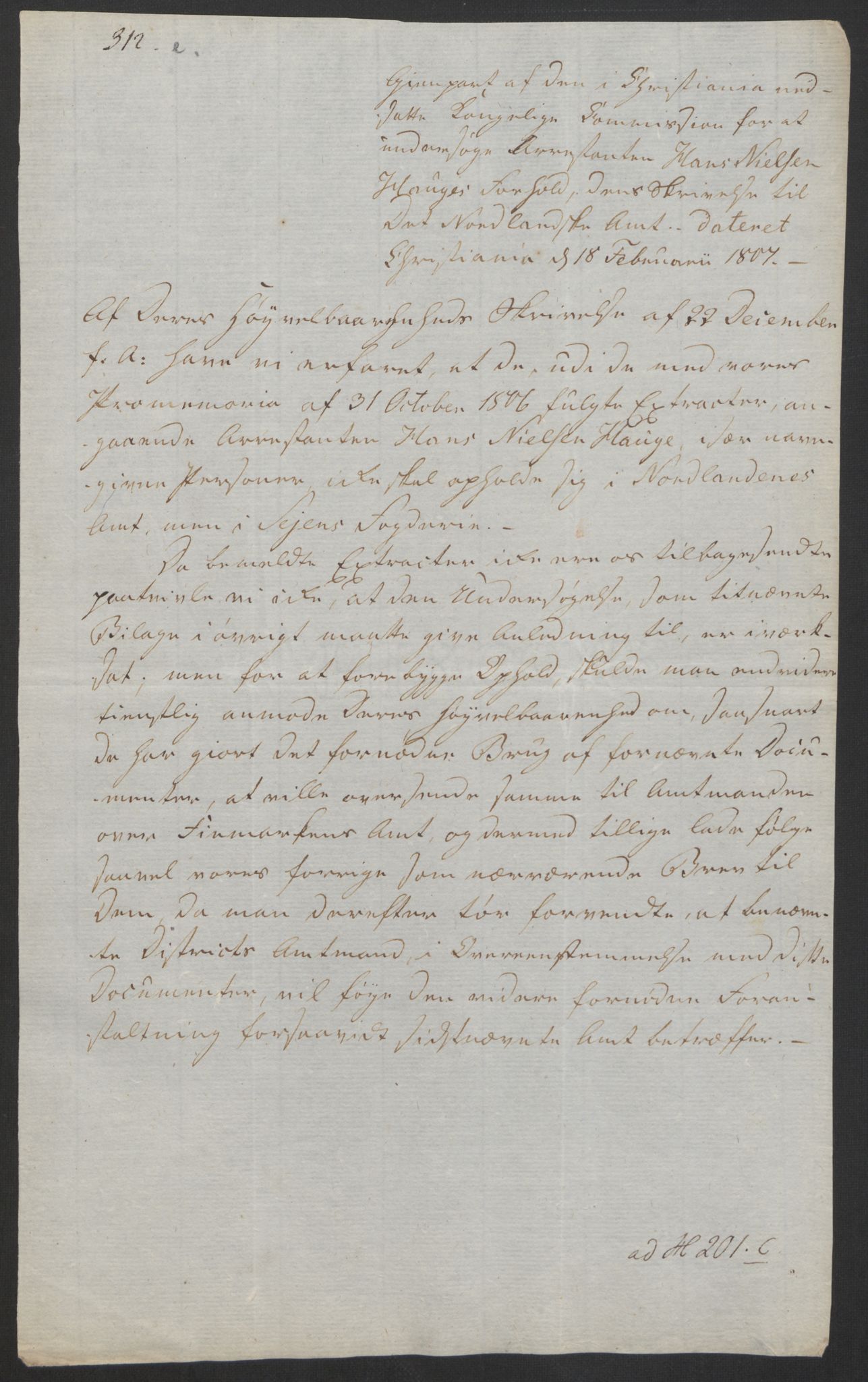 Justisdepartementet, Kommisjon i saken mot Hans Nielsen Hauge 1804, AV/RA-S-1151/D/L0005: Hans Nielsen Hauges sak, 1813, p. 59