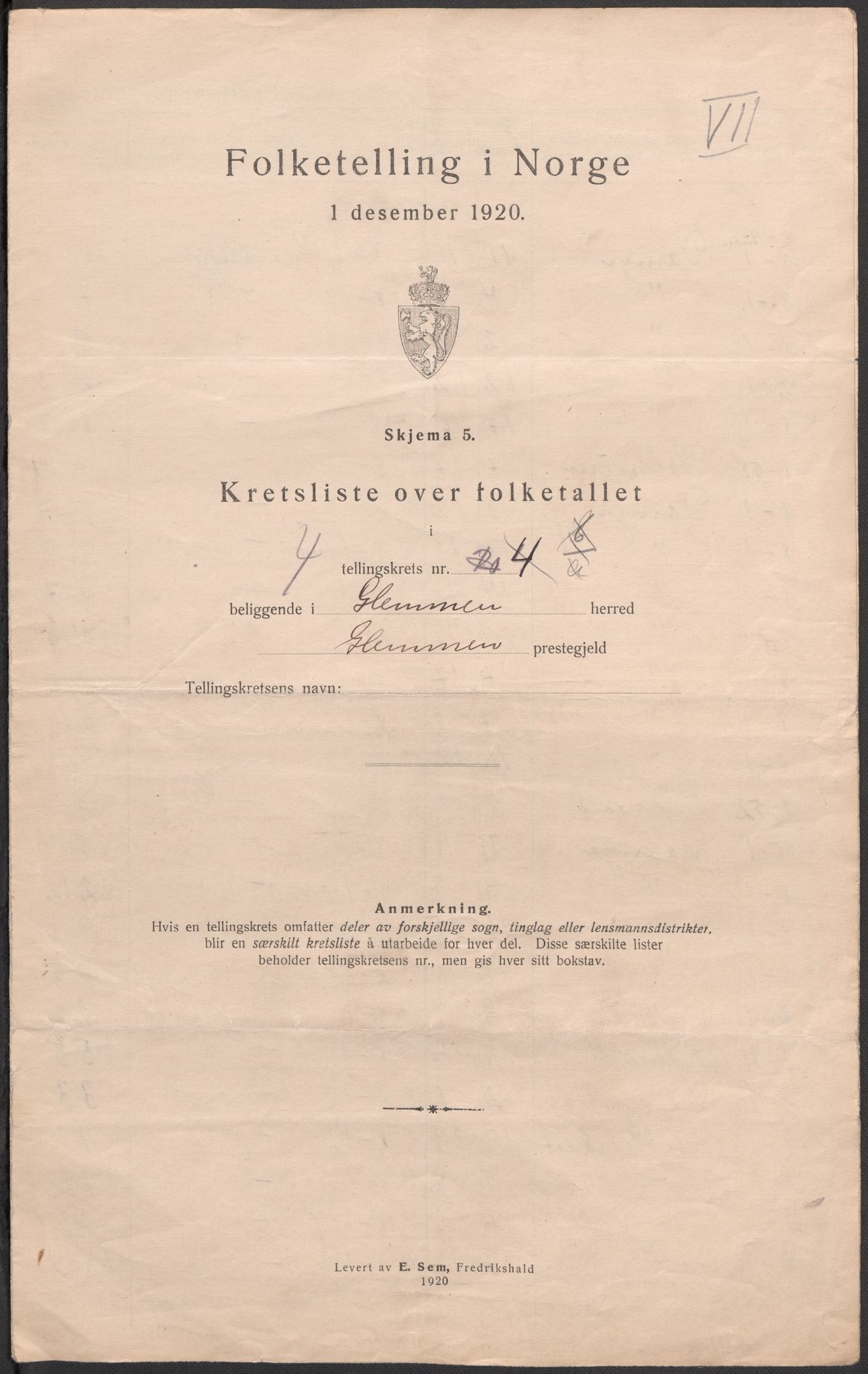 SAO, 1920 census for Glemmen, 1920, p. 28