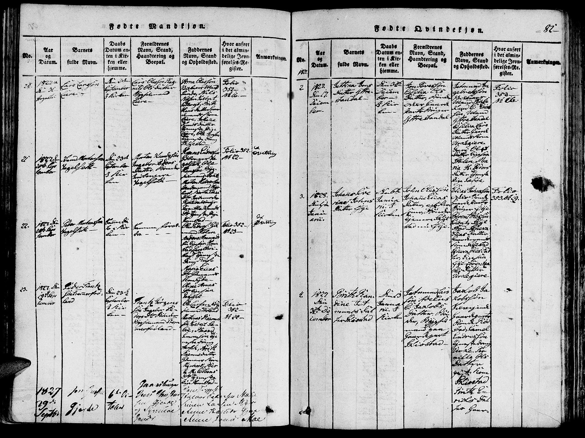 Ministerialprotokoller, klokkerbøker og fødselsregistre - Møre og Romsdal, SAT/A-1454/515/L0207: Parish register (official) no. 515A03, 1819-1829, p. 81