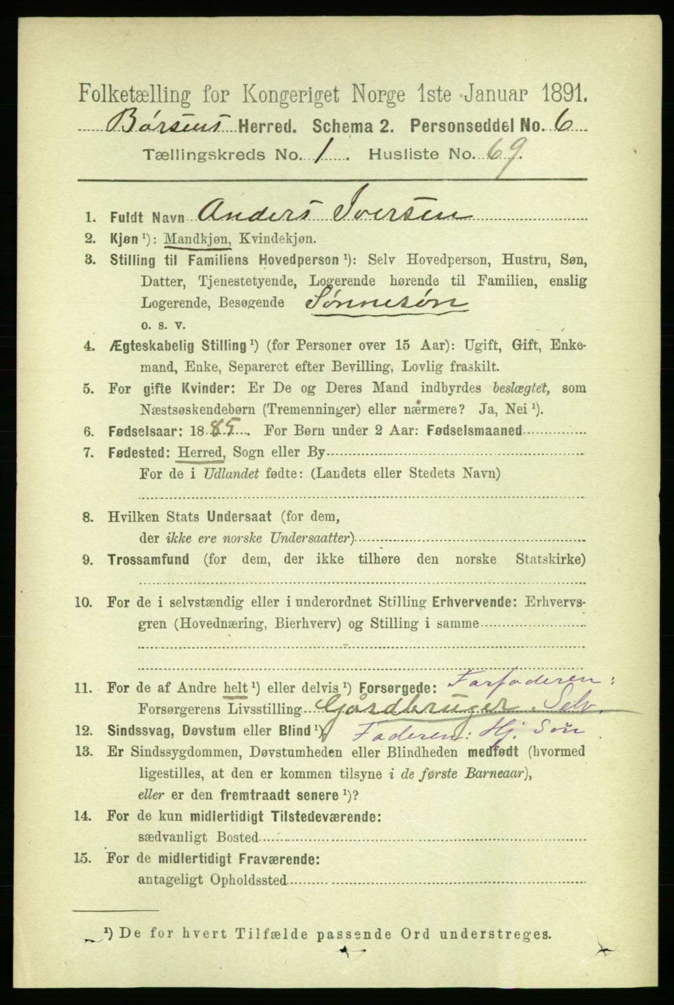 RA, 1891 census for 1658 Børsa, 1891, p. 450