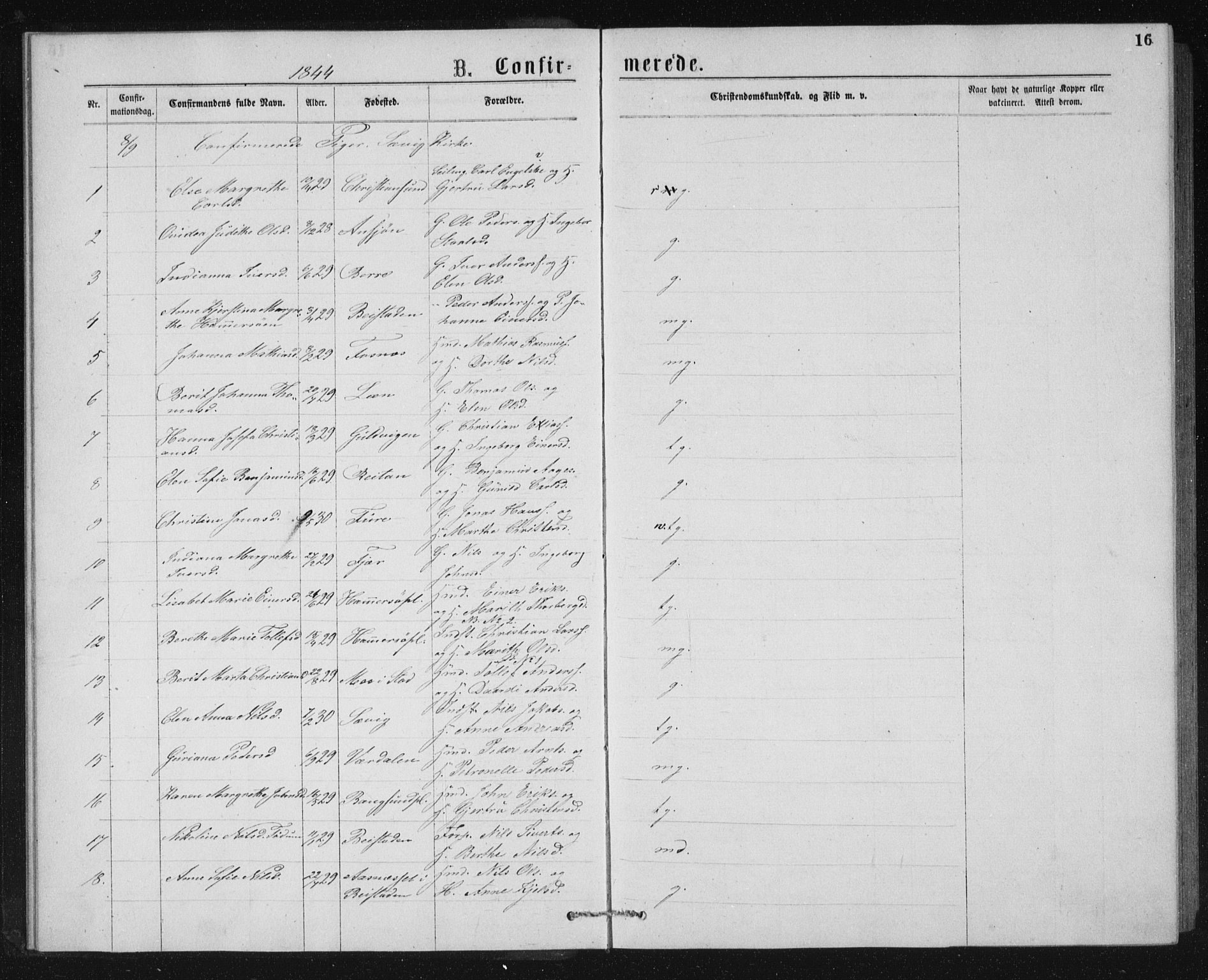 Ministerialprotokoller, klokkerbøker og fødselsregistre - Nord-Trøndelag, AV/SAT-A-1458/768/L0567: Parish register (official) no. 768A02, 1837-1865, p. 16