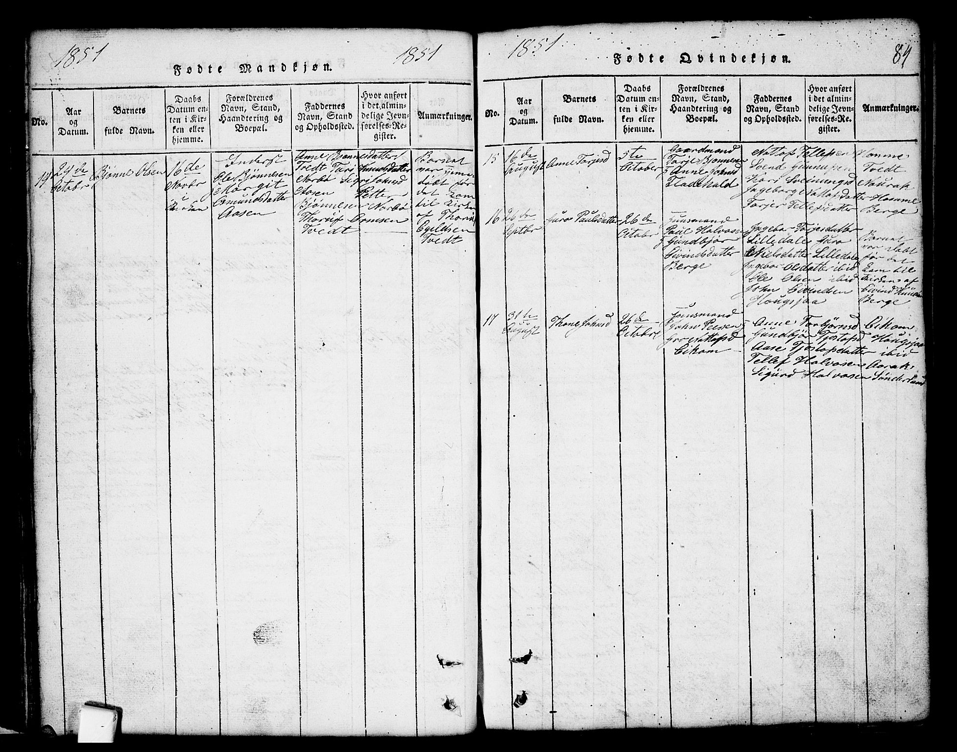 Nissedal kirkebøker, SAKO/A-288/G/Gb/L0001: Parish register (copy) no. II 1, 1814-1862, p. 84
