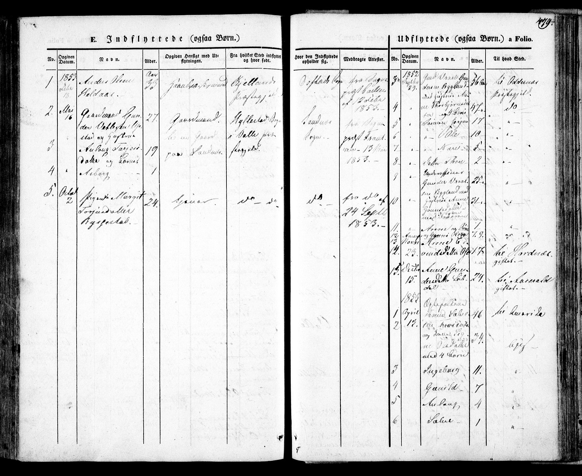 Bygland sokneprestkontor, SAK/1111-0006/F/Fa/Fab/L0004: Parish register (official) no. A 4, 1842-1858, p. 479