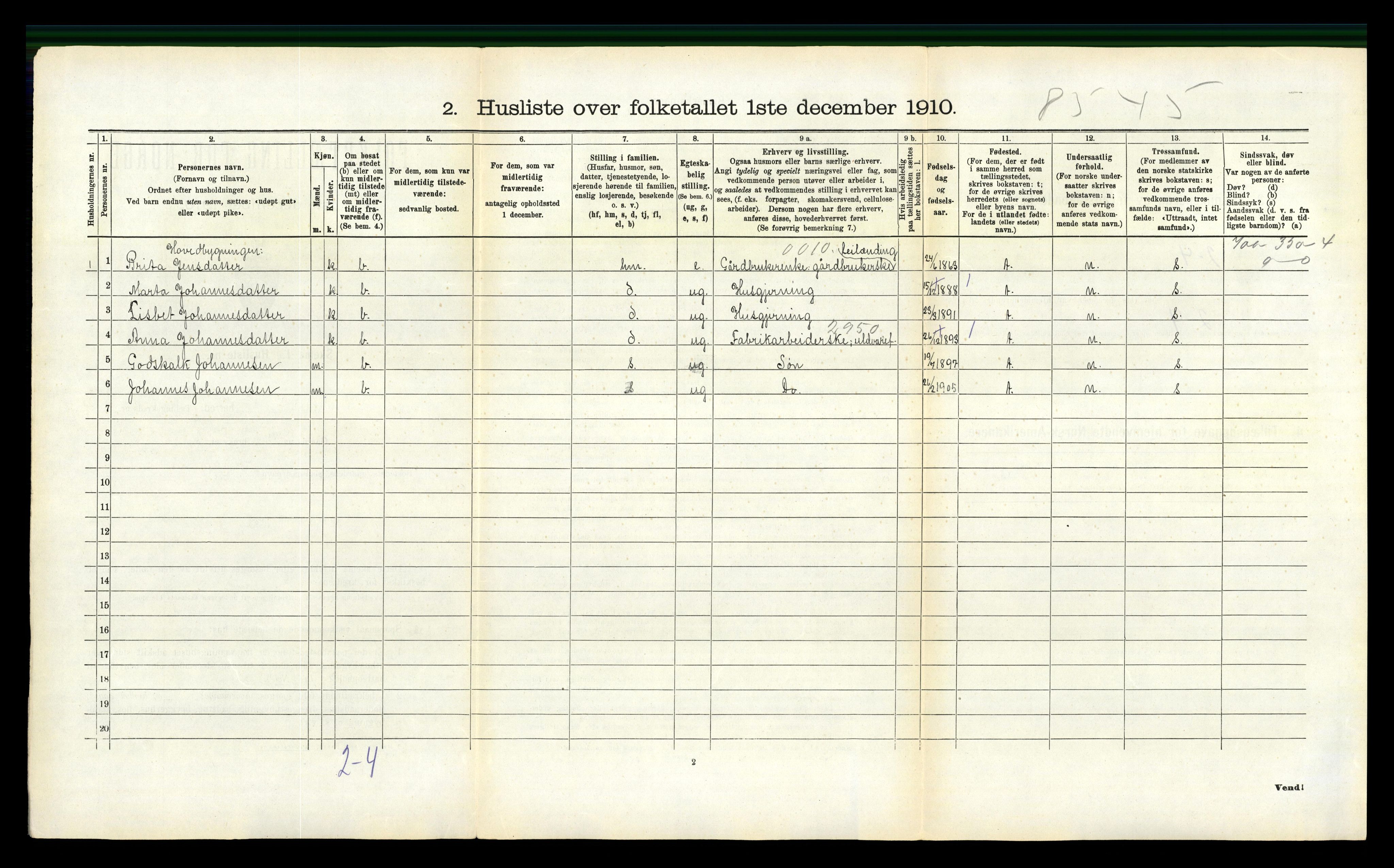 RA, 1910 census for Kvinnherad, 1910, p. 838