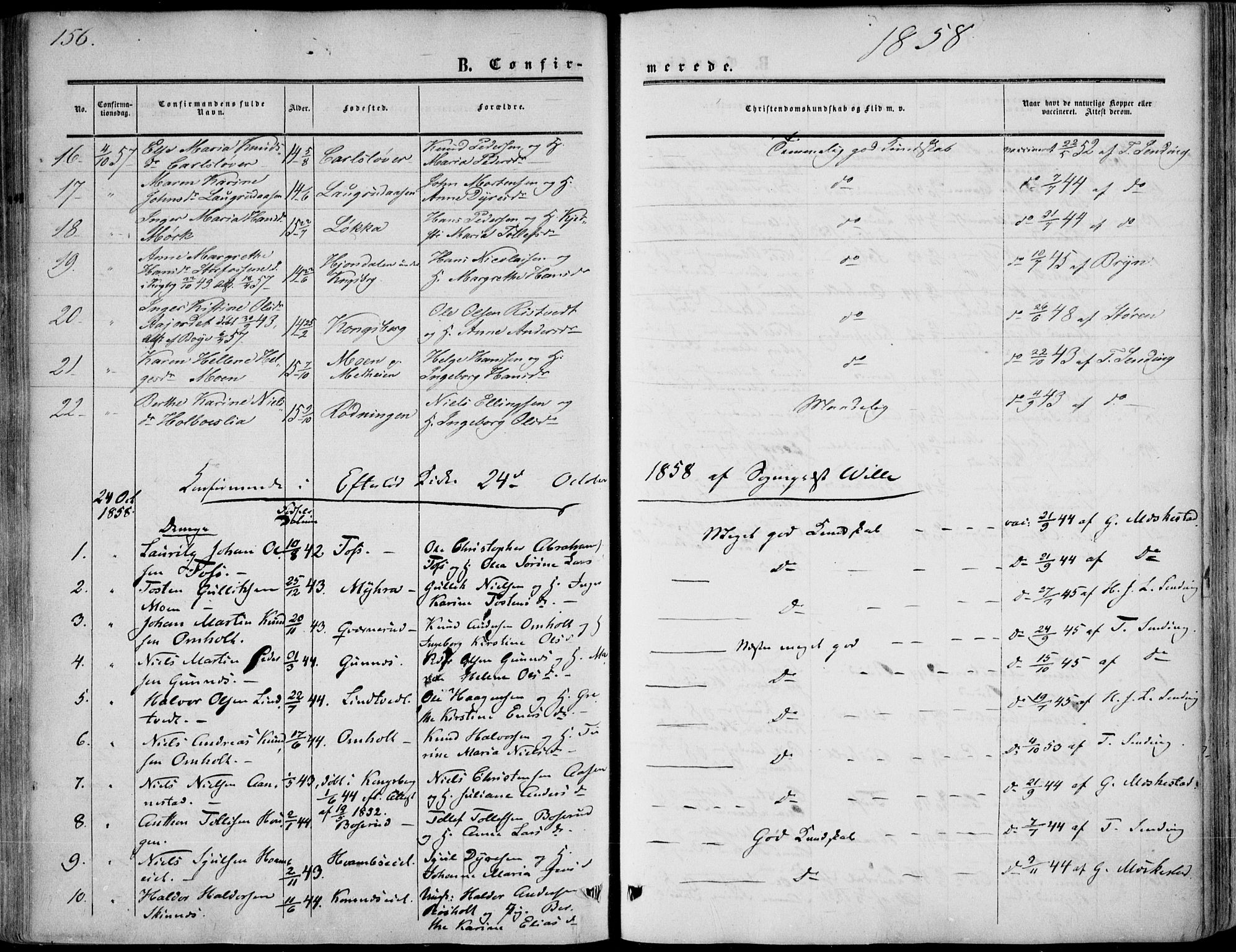 Sandsvær kirkebøker, SAKO/A-244/F/Fa/L0006: Parish register (official) no. I 6, 1857-1868, p. 156