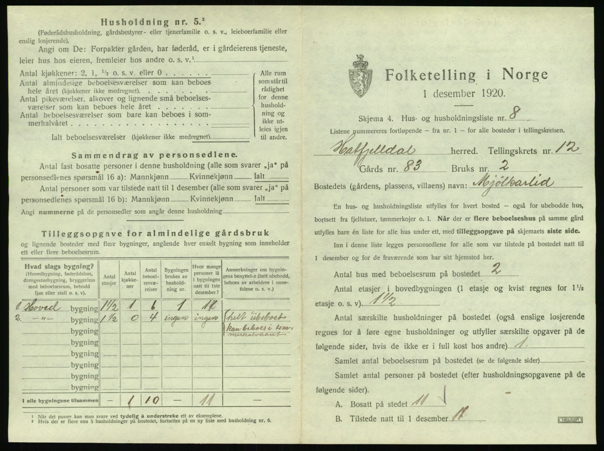 SAT, 1920 census for Hattfjelldal, 1920, p. 382