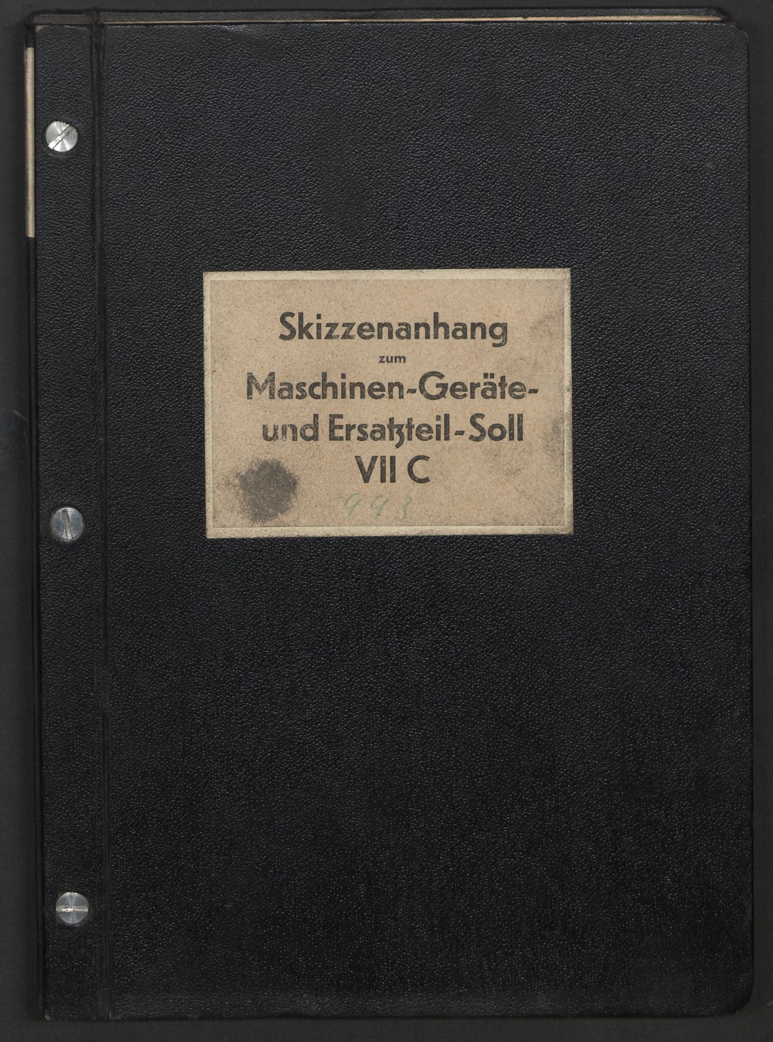 Kriegsmarine Norwegen, Unterseeboote, AV/RA-RAFA-5082/F/L0006/0004: -- / Skizzenanhang zum Maschinen-Geräte-Soll und Ersatzteil-Soll, Untersee-Boote Typ VII C, "U-993" (123), 1943