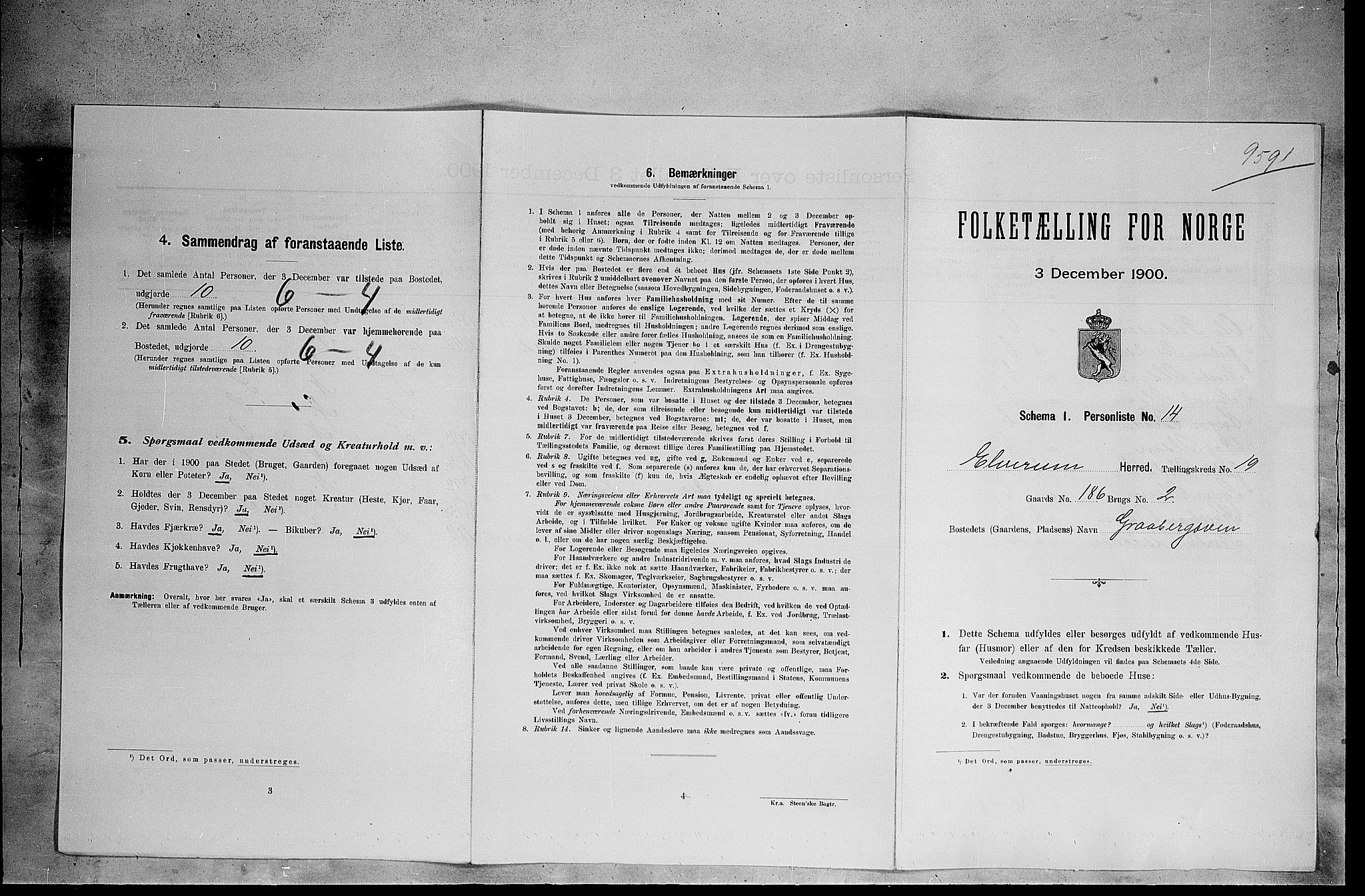 SAH, 1900 census for Elverum, 1900, p. 2551