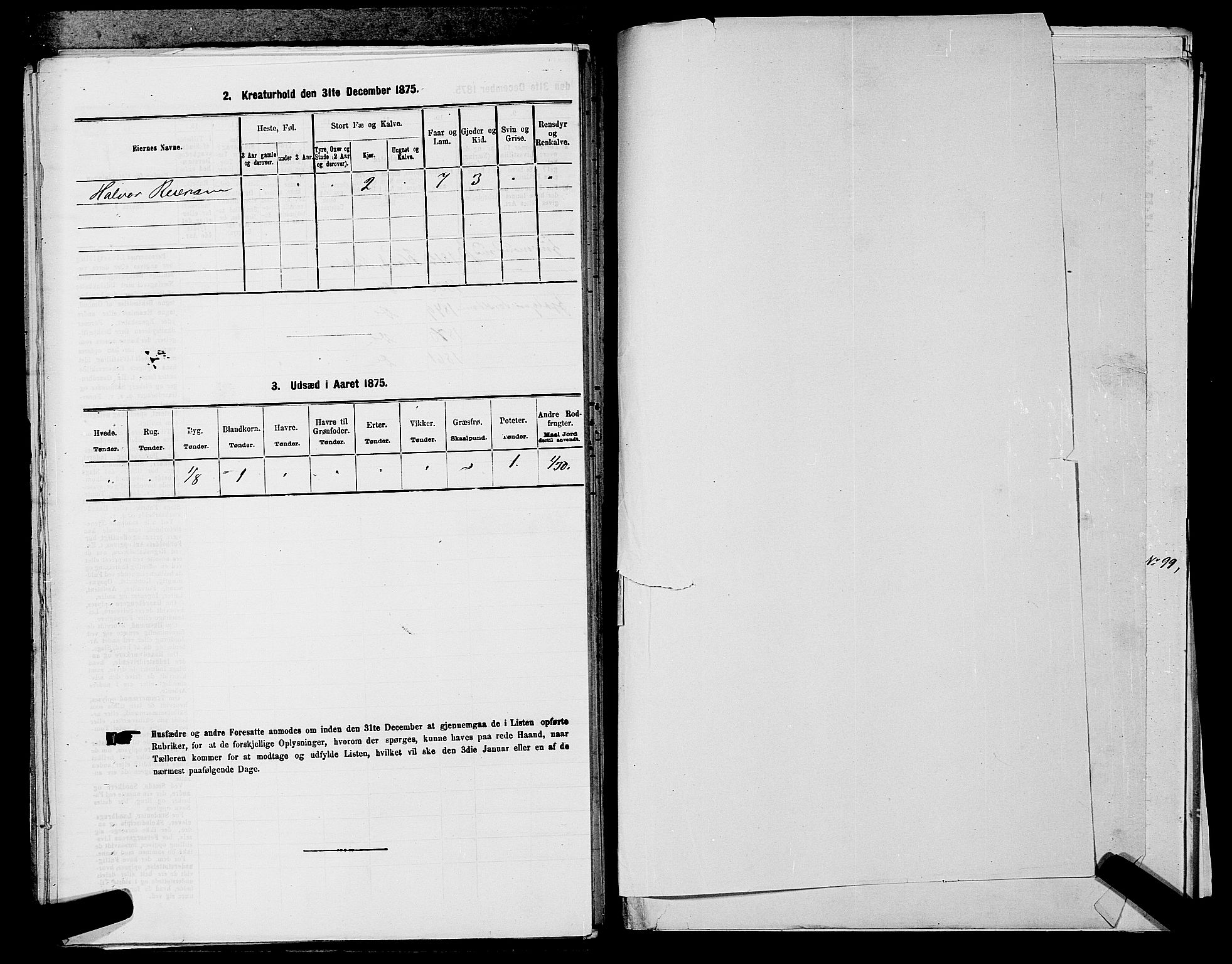 SAKO, 1875 census for 0616P Nes, 1875, p. 1319