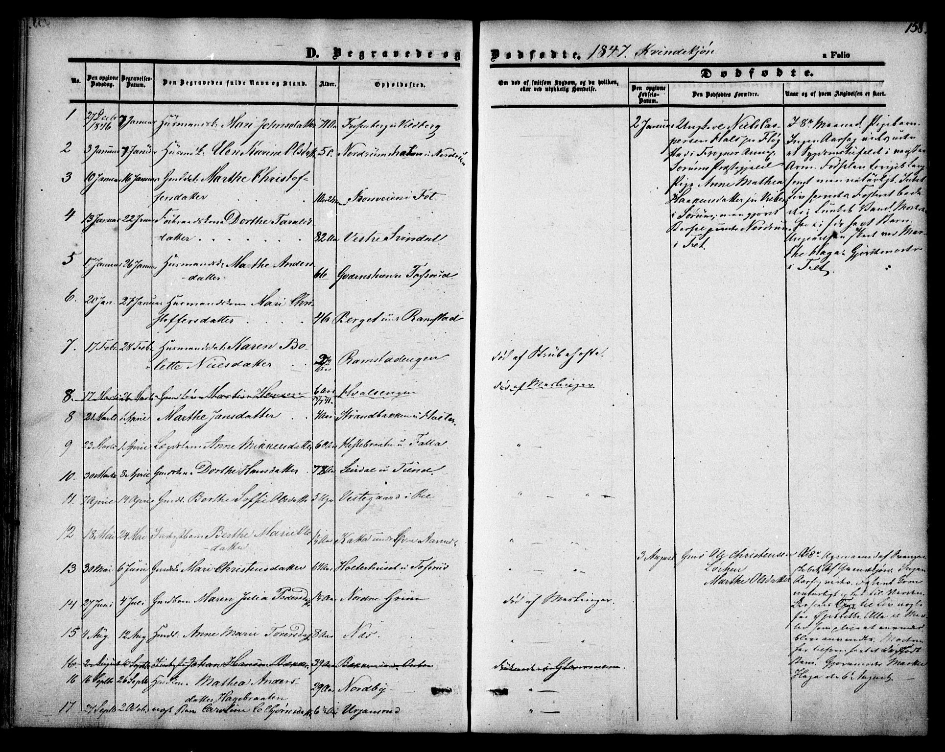 Fet prestekontor Kirkebøker, AV/SAO-A-10370a/F/Fa/L0010: Parish register (official) no. I 10, 1847-1859, p. 158