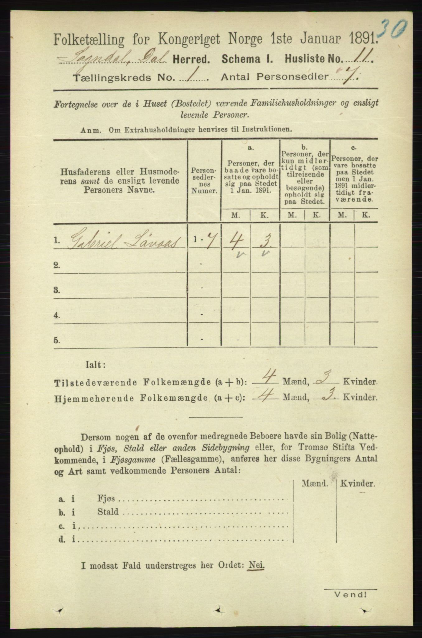 RA, 1891 census for 1111 Sokndal, 1891, p. 35