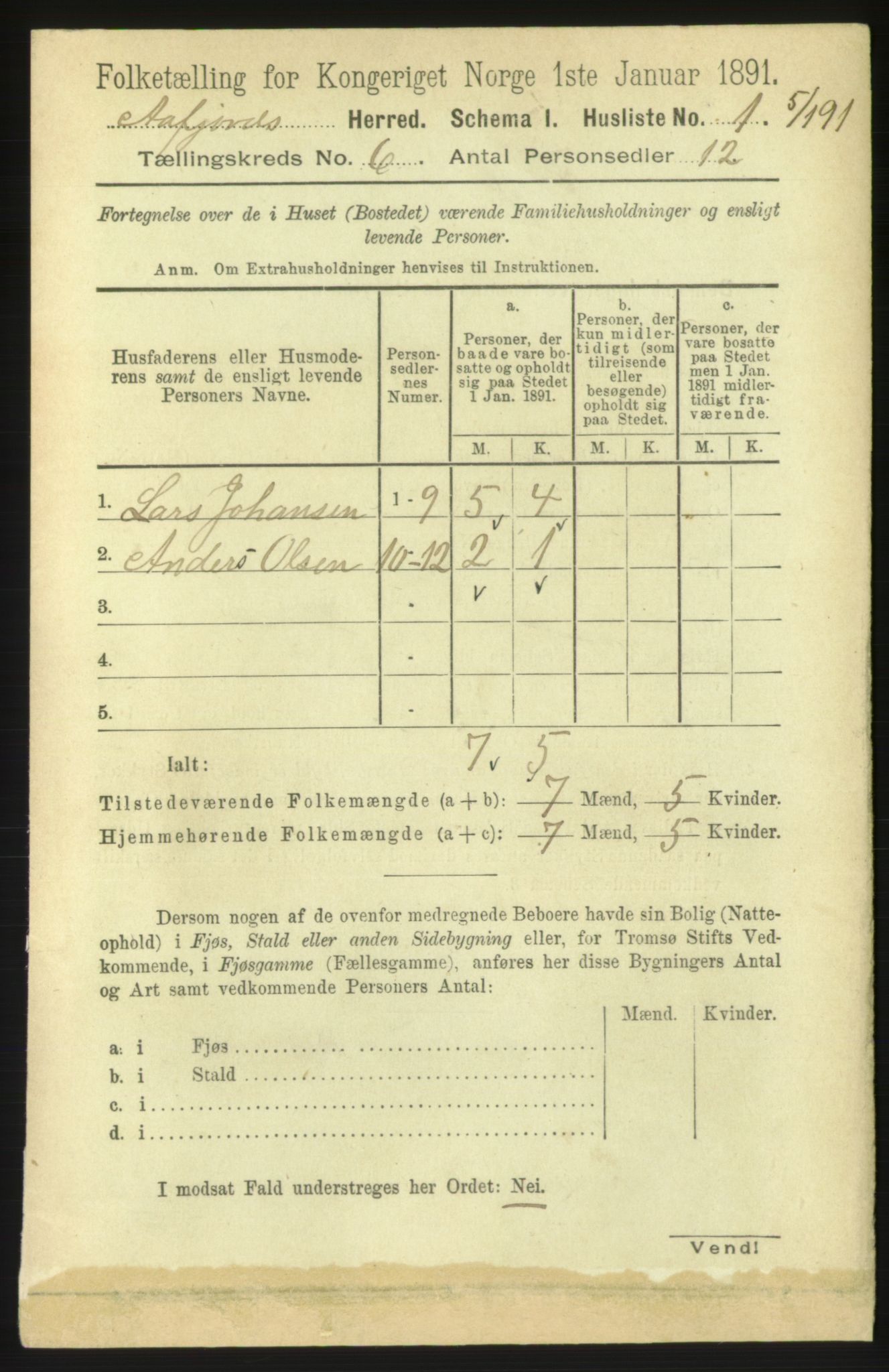 RA, 1891 census for 1630 Åfjord, 1891, p. 1439