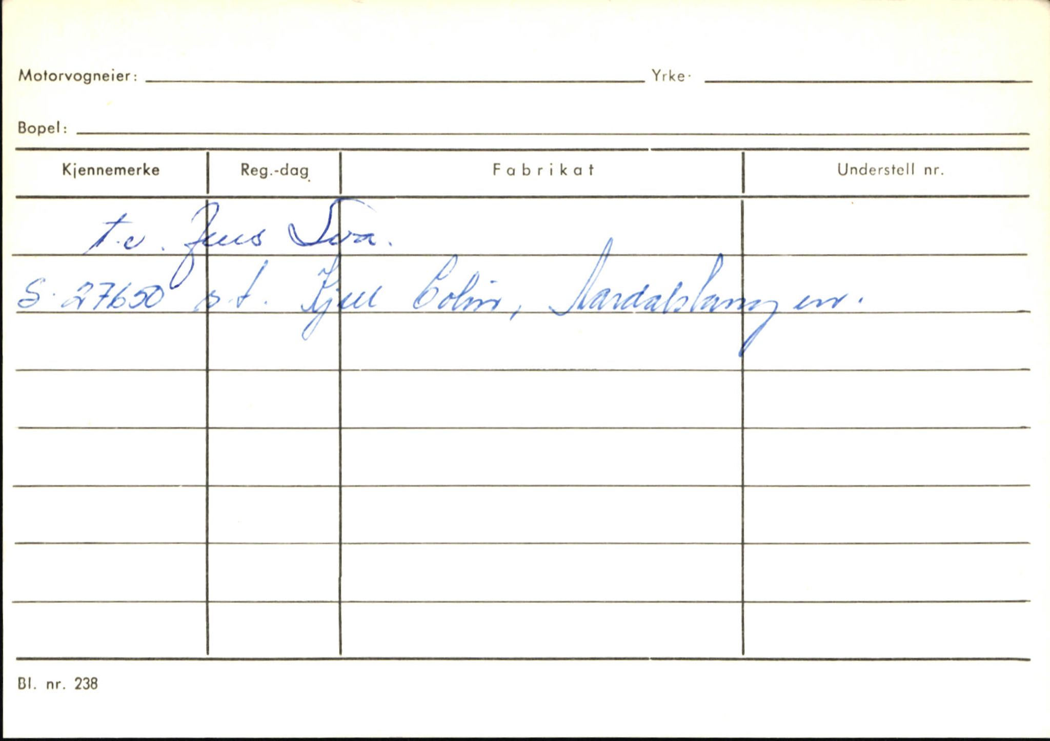 Statens vegvesen, Sogn og Fjordane vegkontor, AV/SAB-A-5301/4/F/L0145: Registerkort Vågsøy S-Å. Årdal I-P, 1945-1975, p. 1268