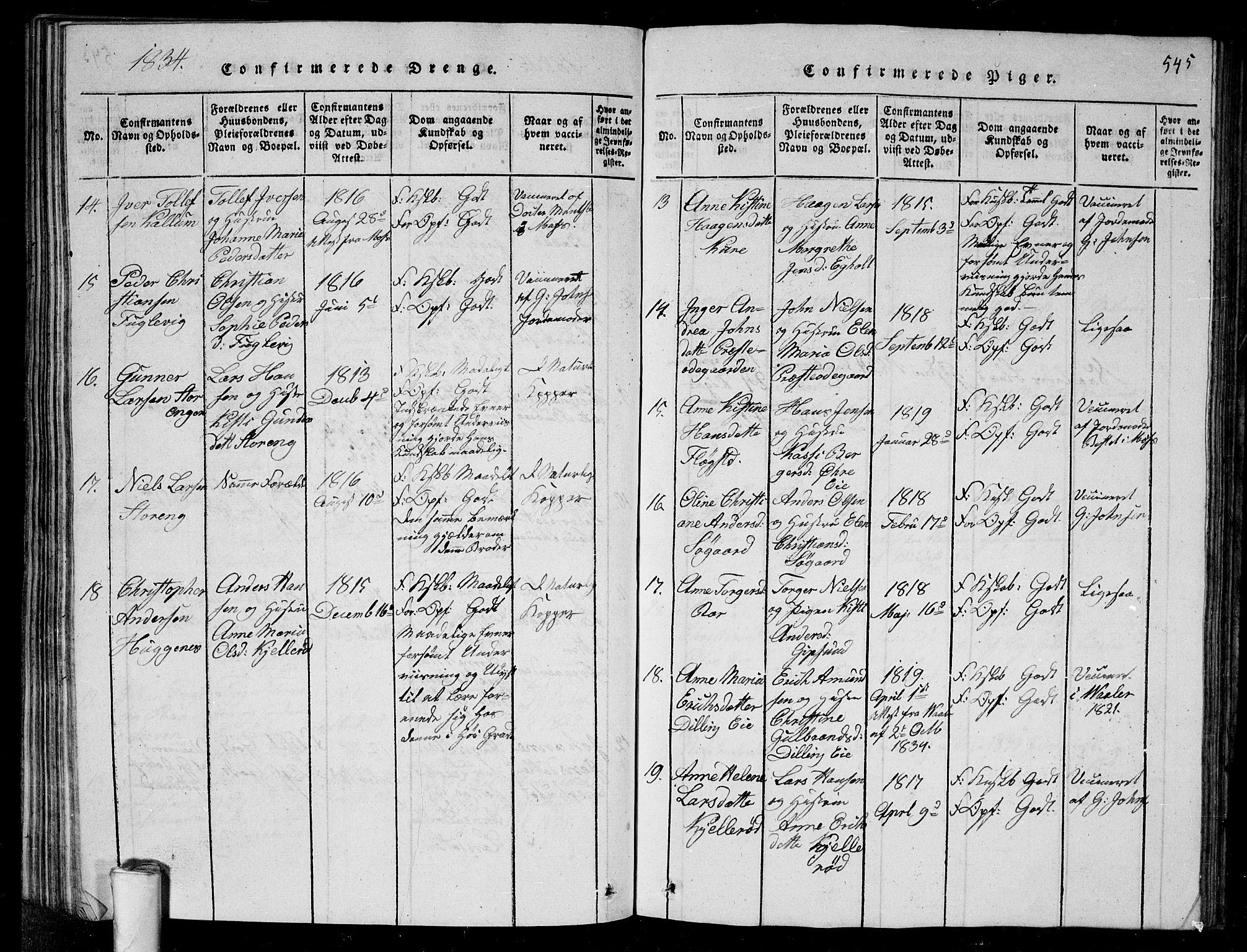 Rygge prestekontor Kirkebøker, AV/SAO-A-10084b/G/Ga/L0001: Parish register (copy) no. 1, 1814-1871, p. 544-545