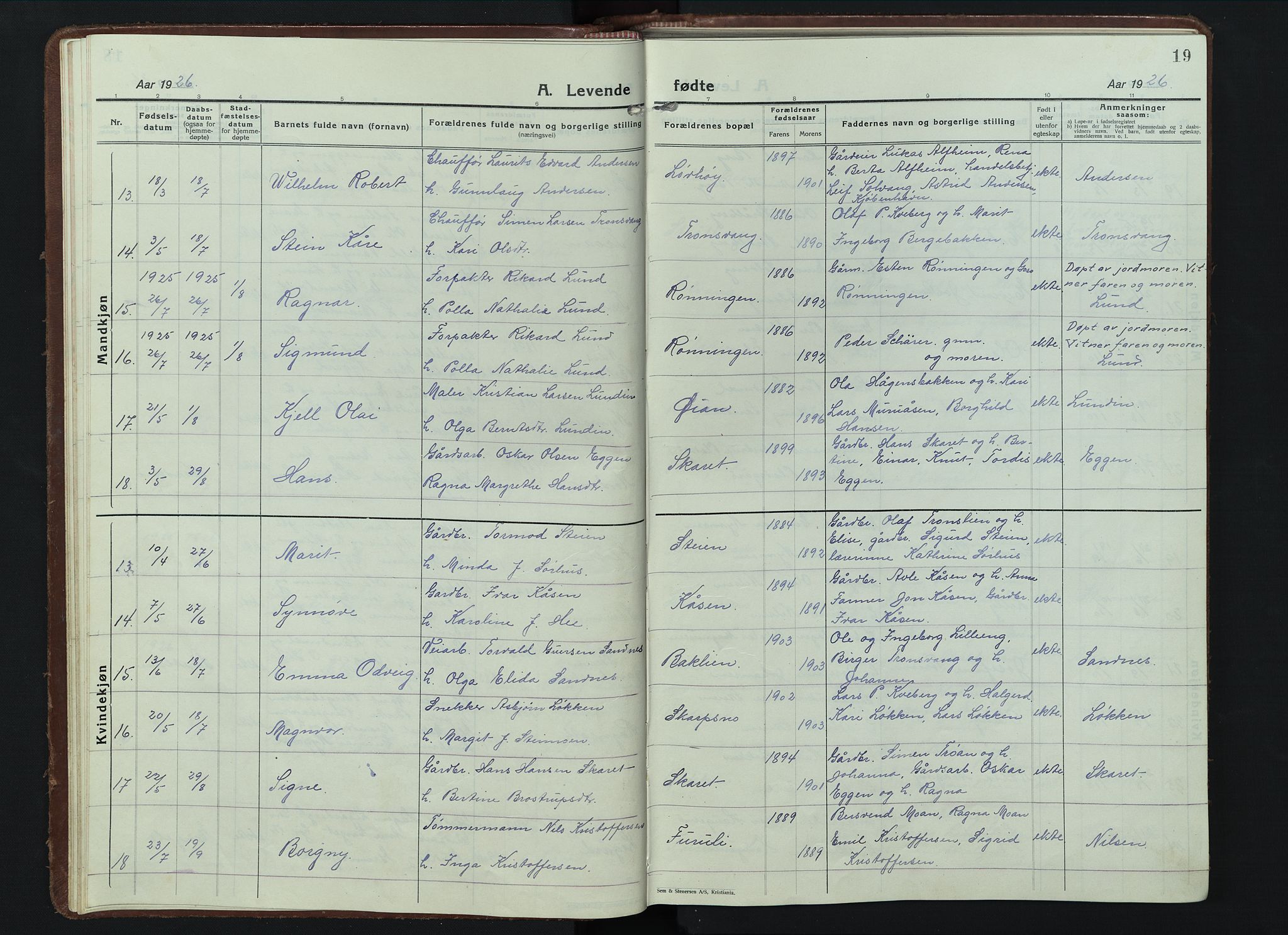 Alvdal prestekontor, AV/SAH-PREST-060/H/Ha/Hab/L0007: Parish register (copy) no. 7, 1924-1945, p. 19