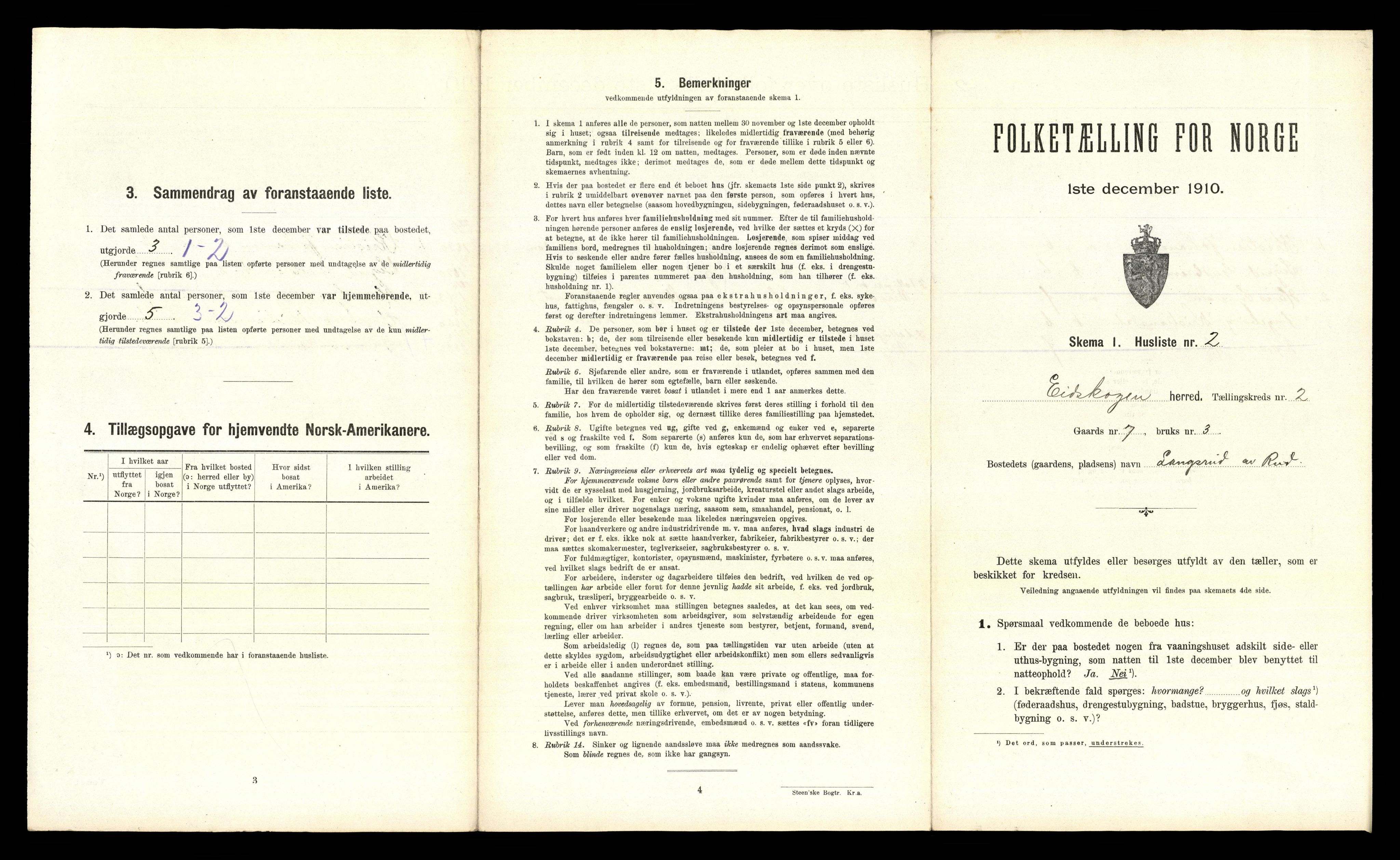 RA, 1910 census for Eidskog, 1910, p. 156