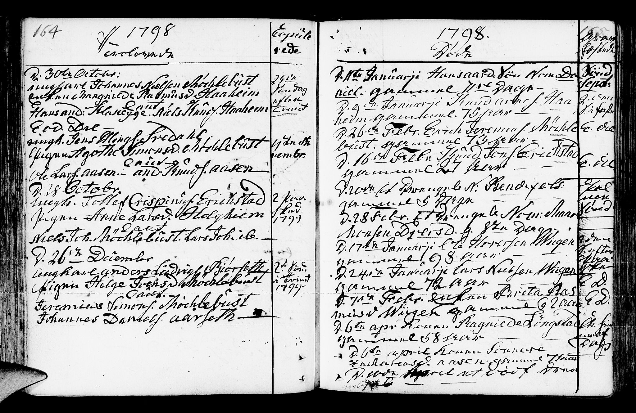 Jølster sokneprestembete, AV/SAB-A-80701/H/Haa/Haaa/L0006: Parish register (official) no. A 6, 1790-1821, p. 164-165