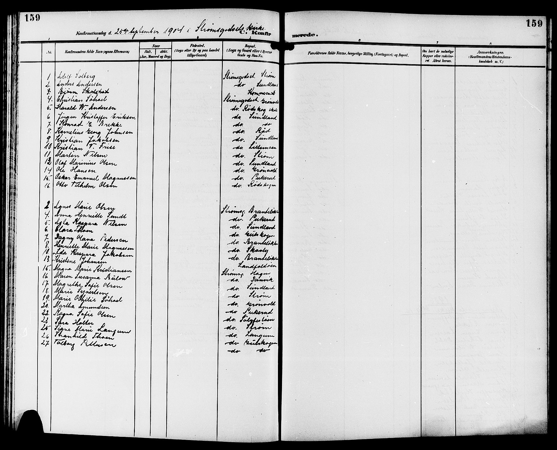 Strømsgodset kirkebøker, SAKO/A-324/G/Ga/L0002: Parish register (copy) no. 2, 1885-1910, p. 159