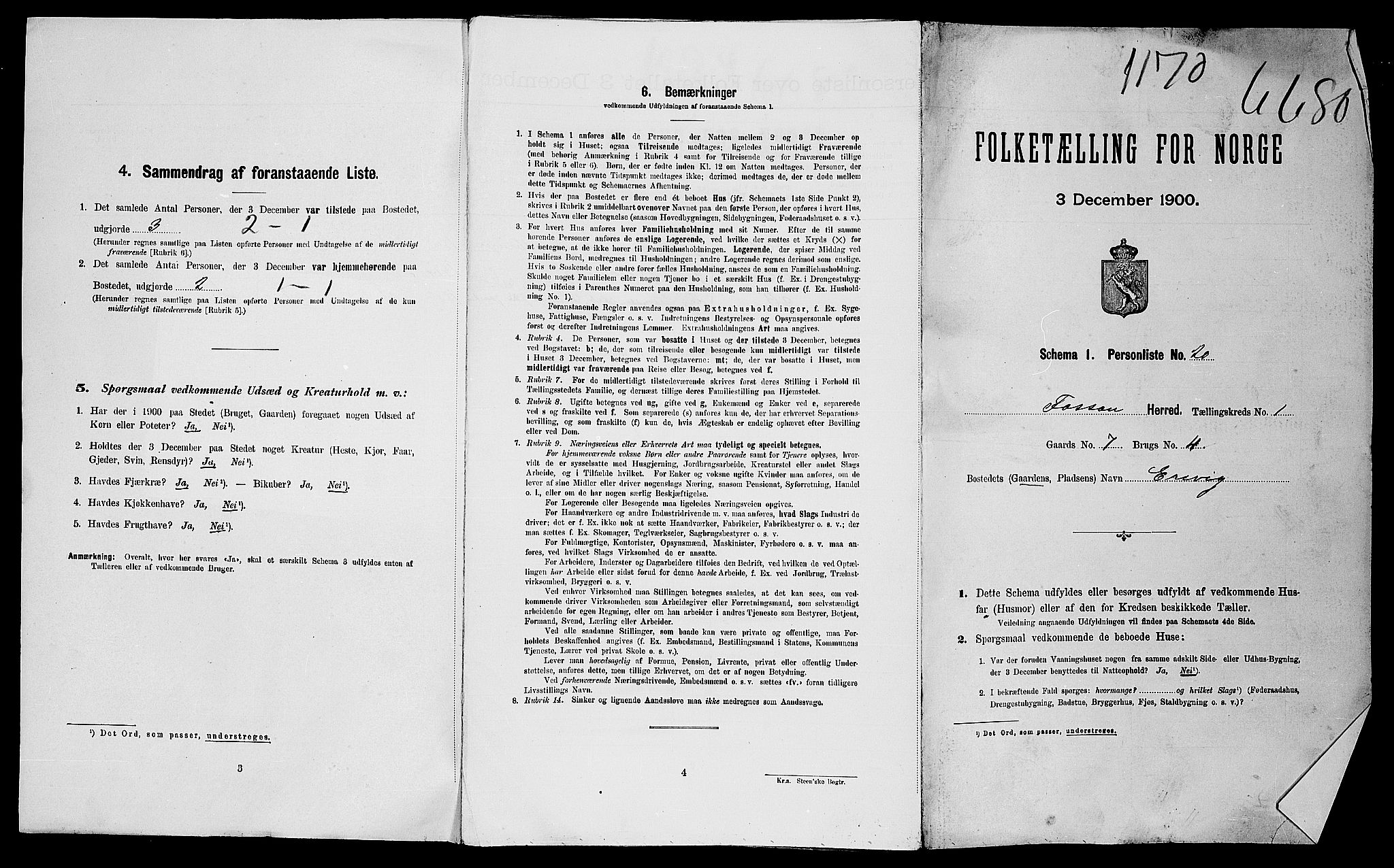 SAST, 1900 census for Forsand, 1900, p. 29