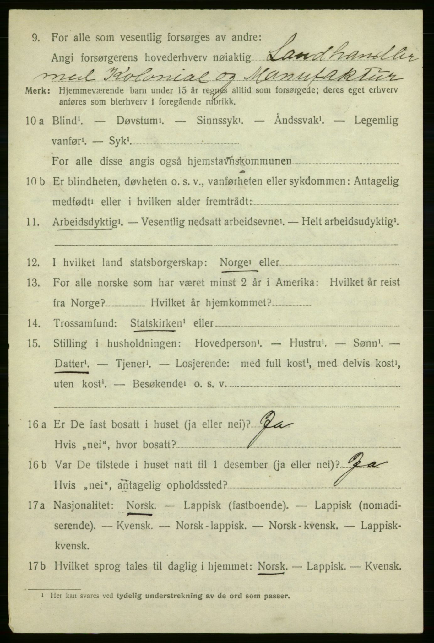 SATØ, 1920 census for Talvik, 1920, p. 1533