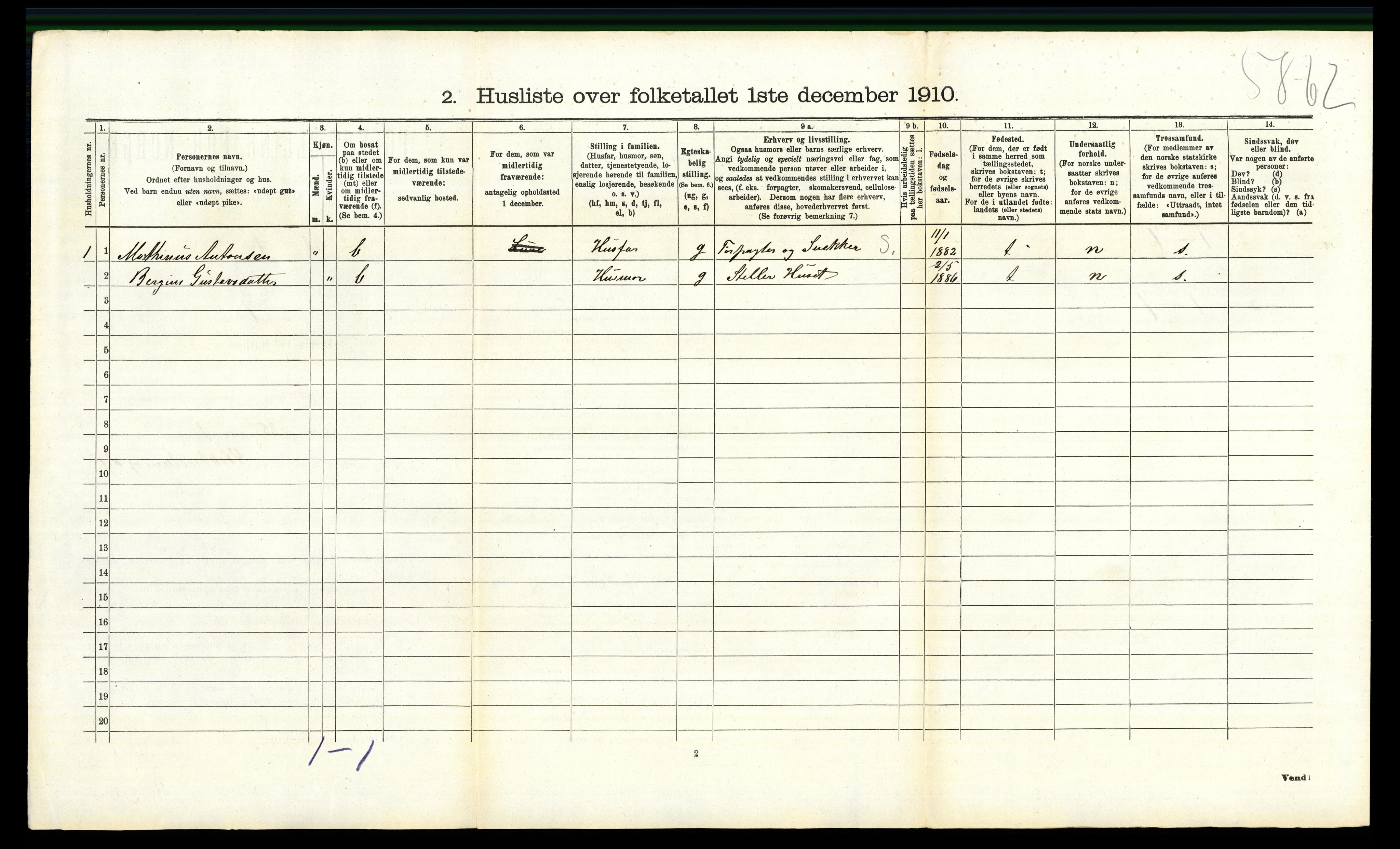 RA, 1910 census for Biri, 1910, p. 530