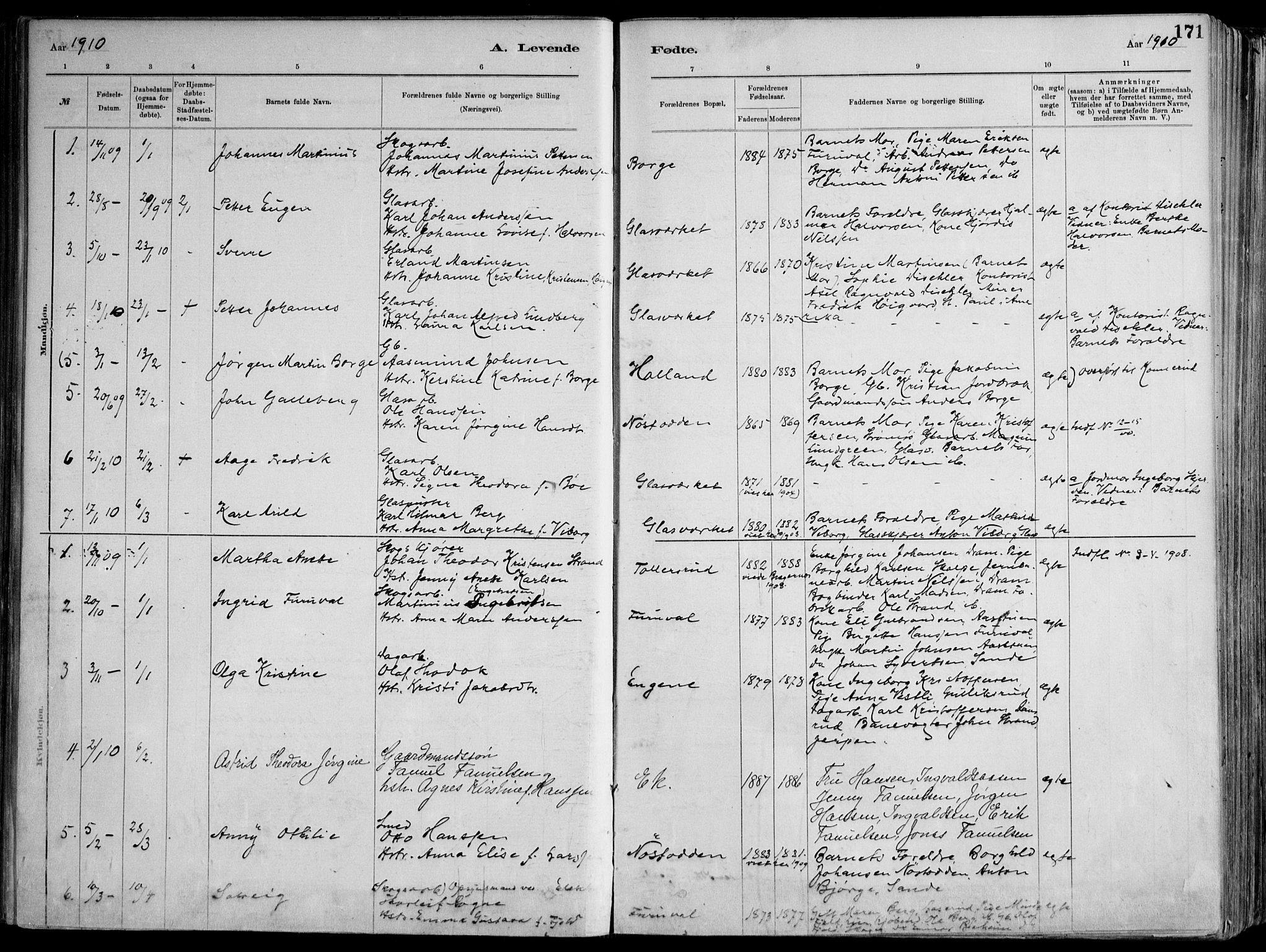 Skoger kirkebøker, AV/SAKO-A-59/F/Fa/L0006: Parish register (official) no. I 6, 1885-1910, p. 171