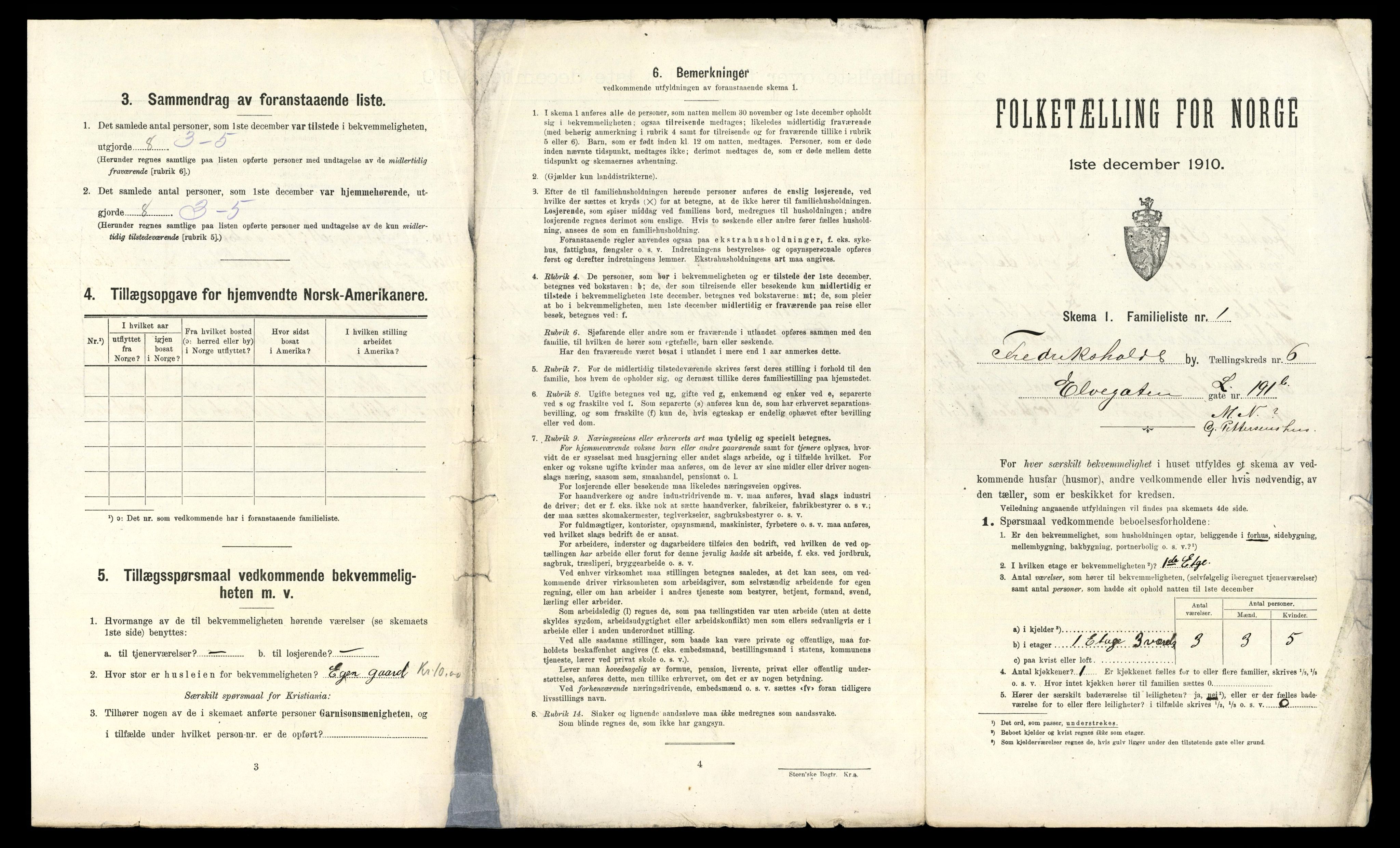 RA, 1910 census for Fredrikshald, 1910, p. 2004