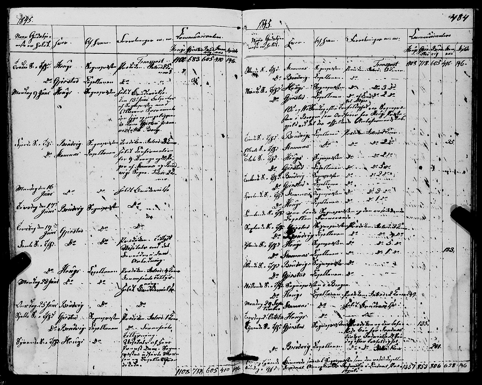 Haus sokneprestembete, AV/SAB-A-75601/H/Haa: Parish register (official) no. A 15, 1838-1847, p. 484