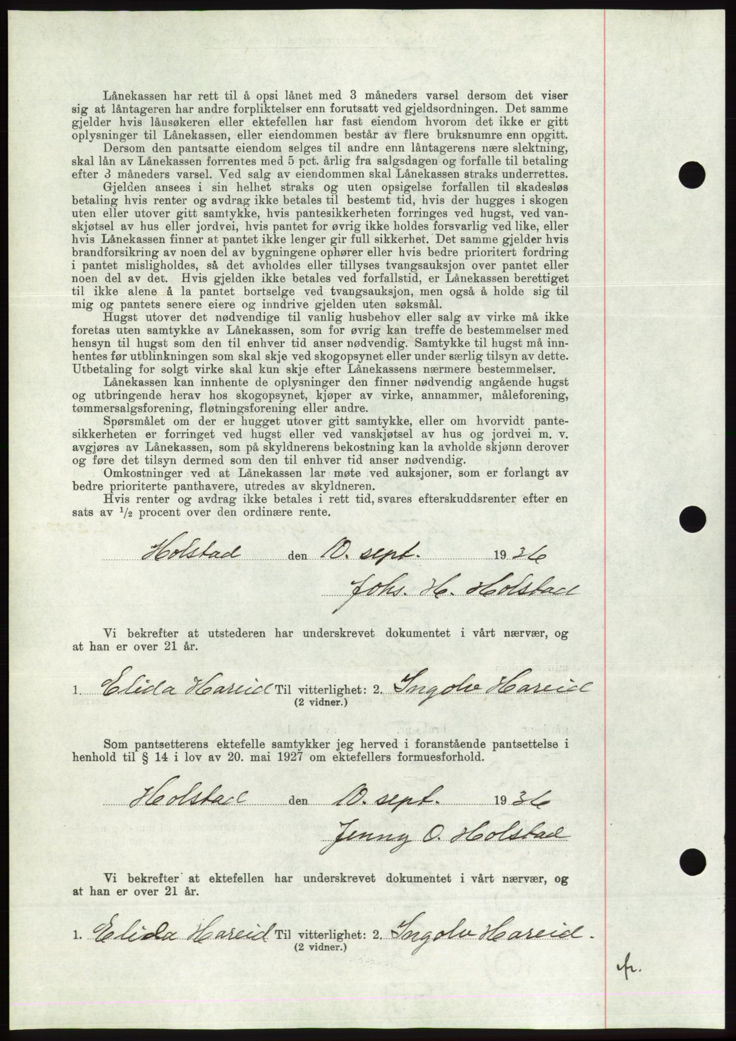 Søre Sunnmøre sorenskriveri, AV/SAT-A-4122/1/2/2C/L0061: Mortgage book no. 55, 1936-1936, Diary no: : 1341/1936