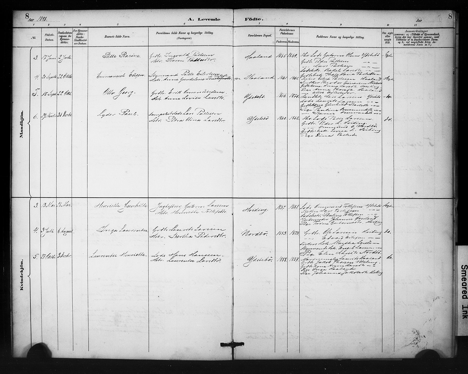 Rennesøy sokneprestkontor, SAST/A -101827/H/Ha/Haa/L0013: Parish register (official) no. A 12, 1888-1916, p. 8