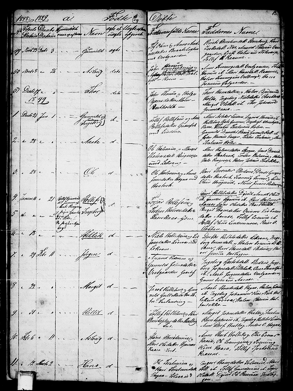 Sauherad kirkebøker, SAKO/A-298/G/Gb/L0001: Parish register (copy) no. II 1, 1845-1865, p. 12