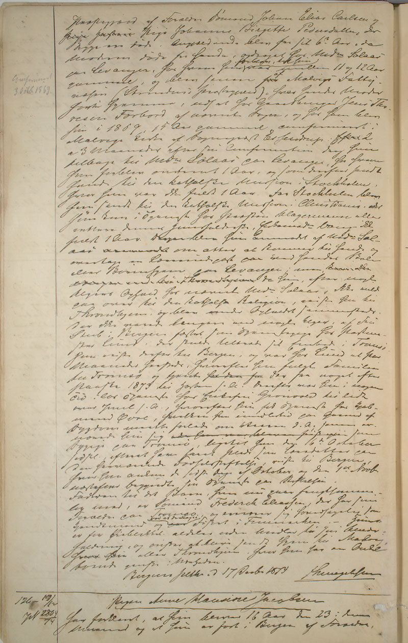 Bergen politikammer / politidistrikt, AV/SAB-A-60401/I/Ic, 1874-1878