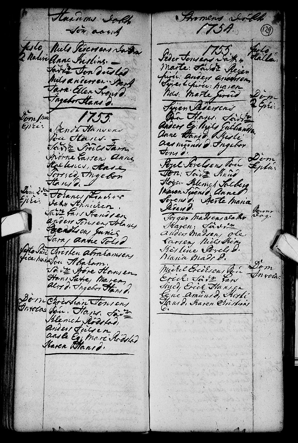 Hurum kirkebøker, AV/SAKO-A-229/F/Fa/L0002: Parish register (official) no. 2, 1733-1757, p. 129