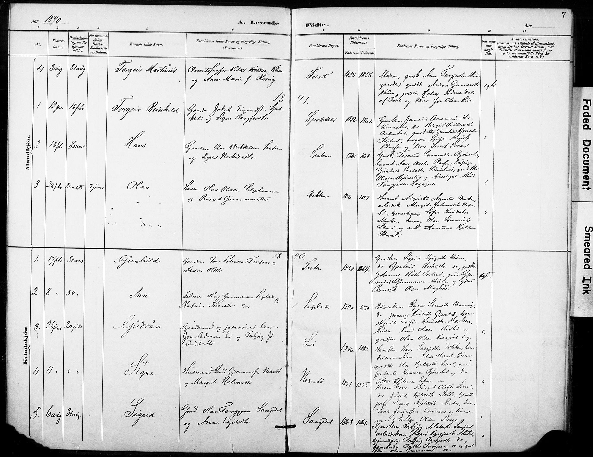 Fyresdal kirkebøker, SAKO/A-263/F/Fb/L0003: Parish register (official) no. II 3, 1887-1903, p. 7
