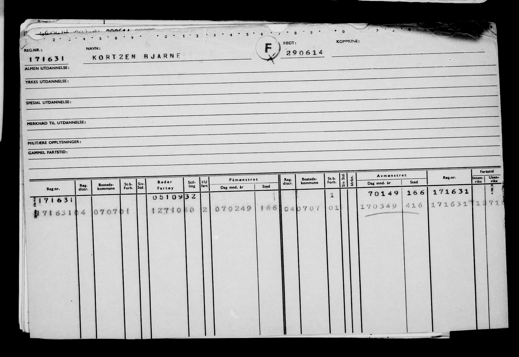 Direktoratet for sjømenn, AV/RA-S-3545/G/Gb/L0122: Hovedkort, 1914, p. 186