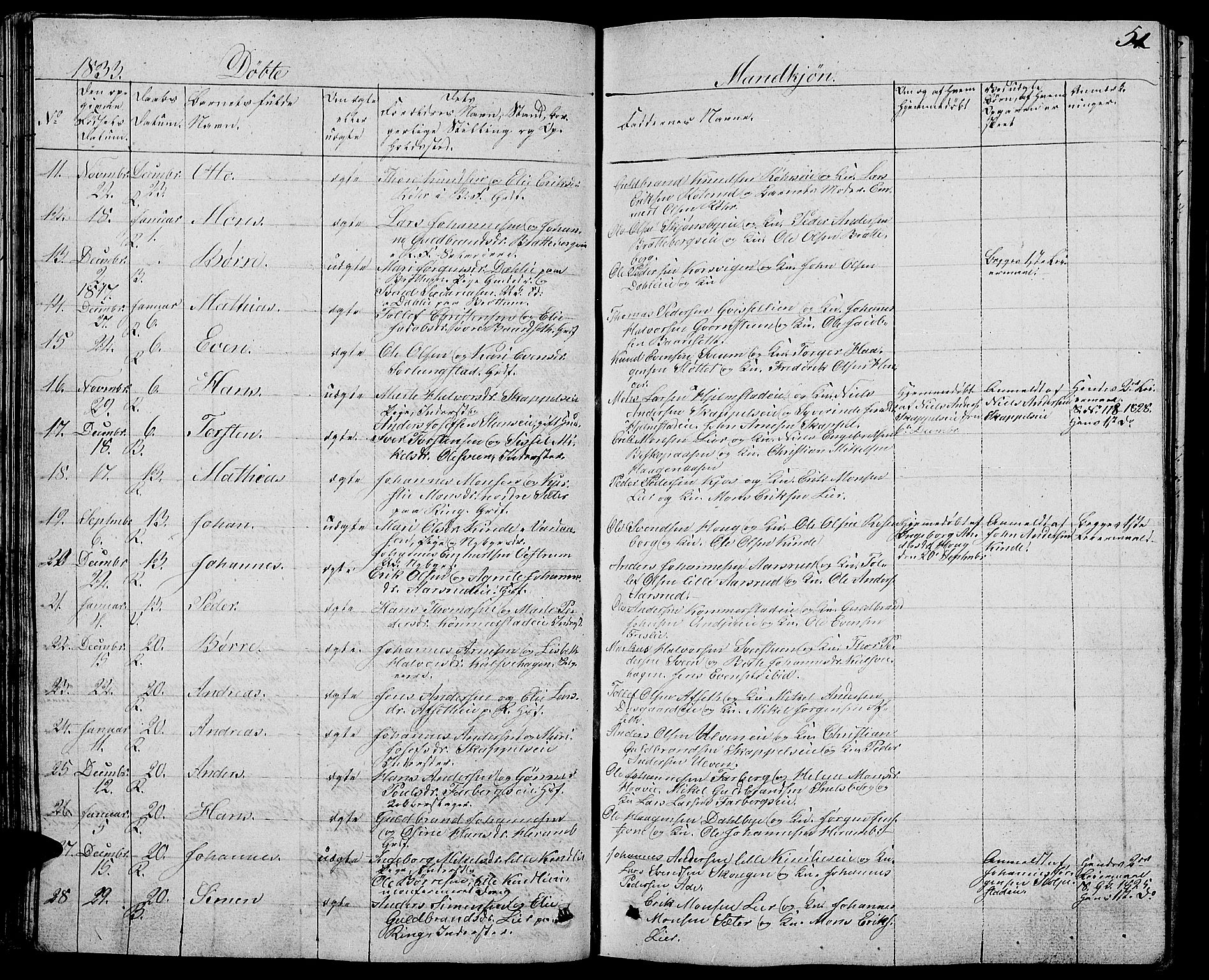 Ringsaker prestekontor, AV/SAH-PREST-014/L/La/L0004: Parish register (copy) no. 4, 1827-1838, p. 51