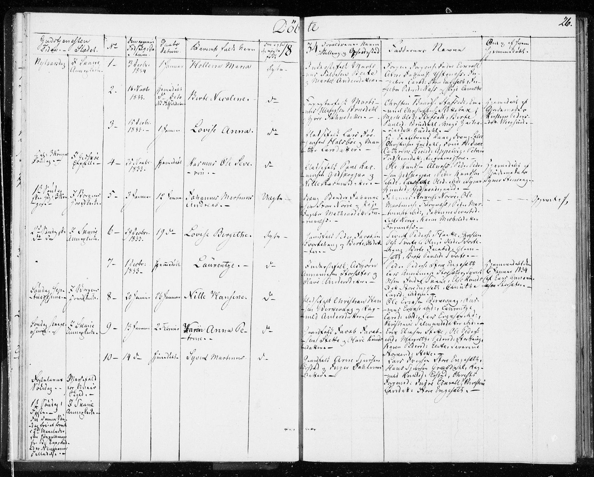 Ministerialprotokoller, klokkerbøker og fødselsregistre - Møre og Romsdal, AV/SAT-A-1454/528/L0414: Curate's parish register no. 528B02, 1833-1844, p. 26