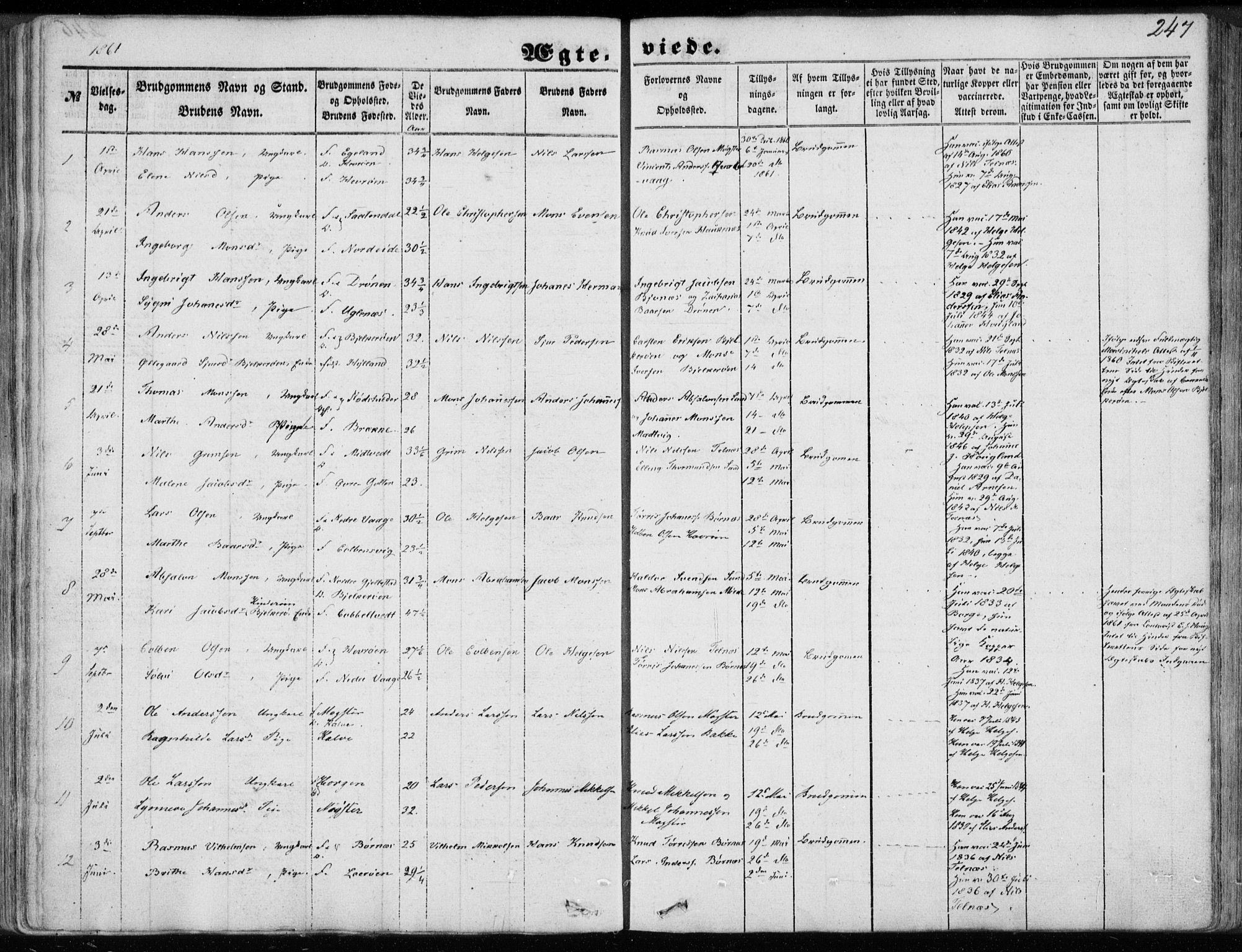 Sund sokneprestembete, SAB/A-99930: Parish register (official) no. A 14, 1850-1866, p. 247
