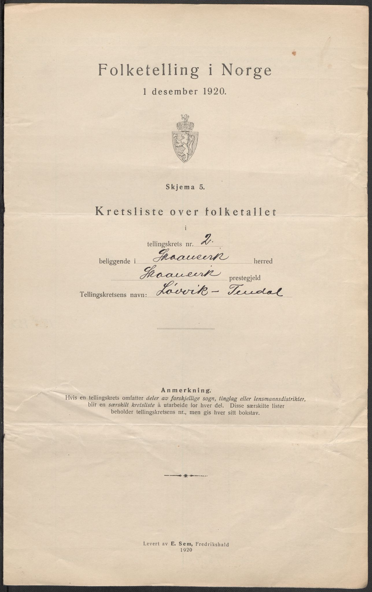SAB, 1920 census for Skånevik, 1920, p. 9