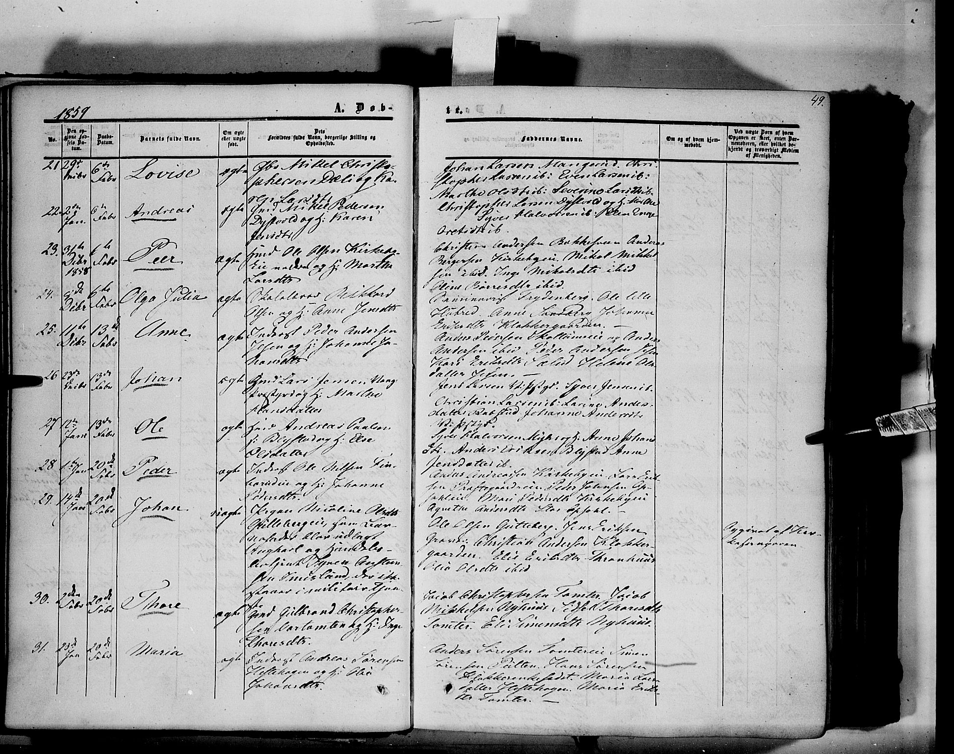 Vang prestekontor, Hedmark, AV/SAH-PREST-008/H/Ha/Haa/L0012: Parish register (official) no. 12, 1855-1870, p. 49