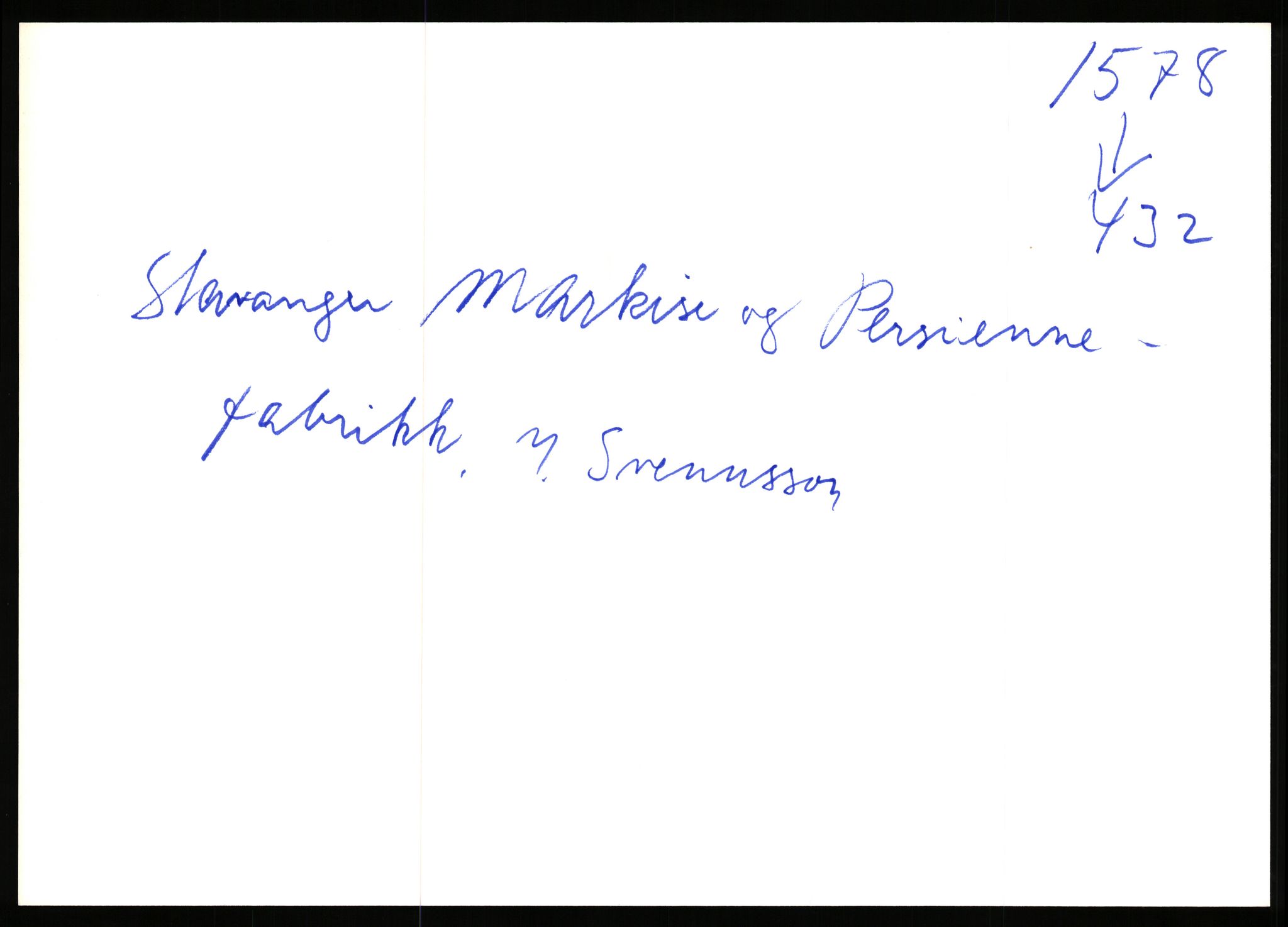 Stavanger byfogd, SAST/A-101408/002/J/Jd/Jde/L0006: Registreringsmeldinger og bilag. Enkeltmannsforetak, 1576-1700, 1953-1983, p. 3