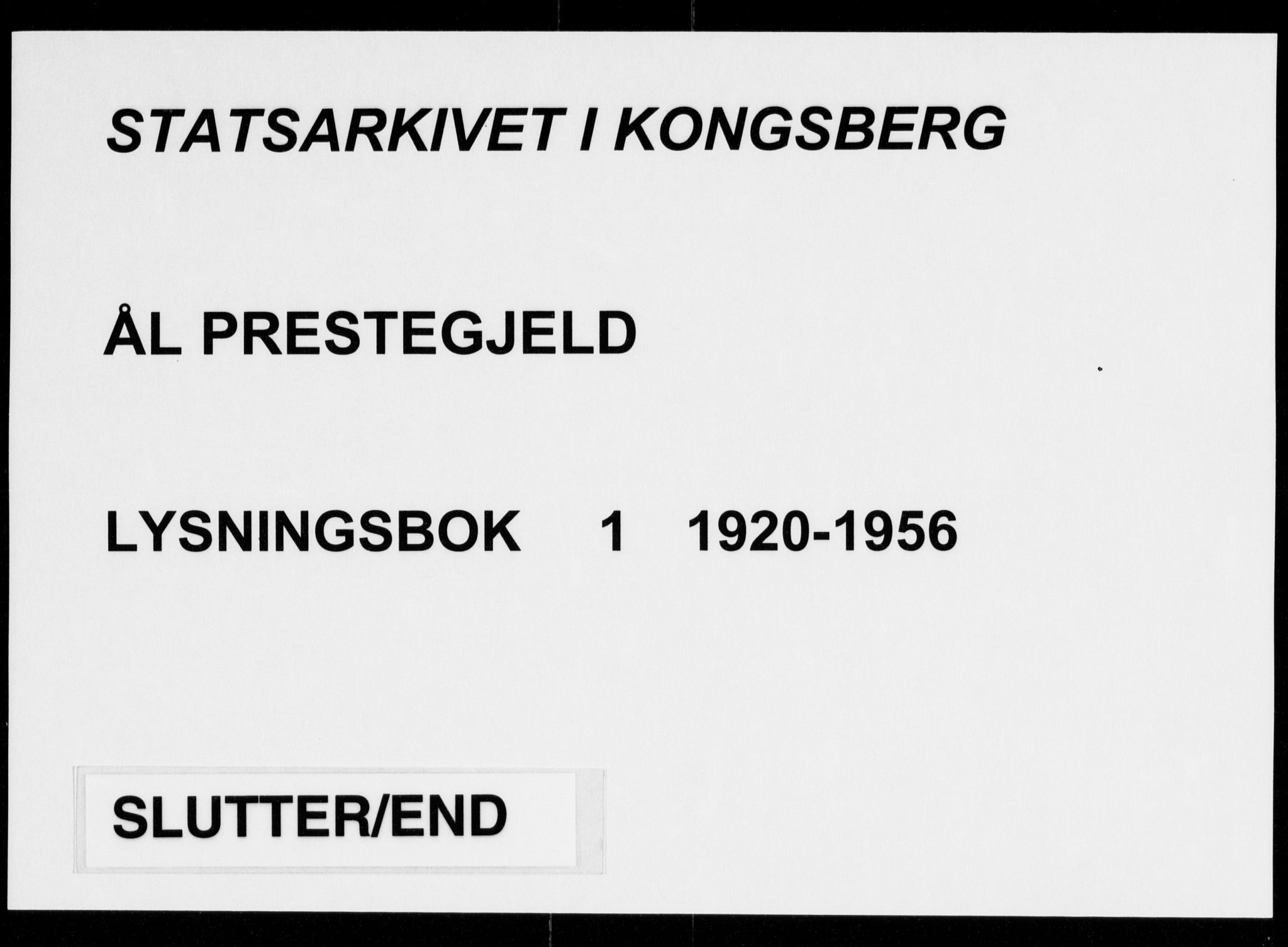 Ål kirkebøker, SAKO/A-249/H/Ha/L0001: Banns register no. 1, 1920-1956