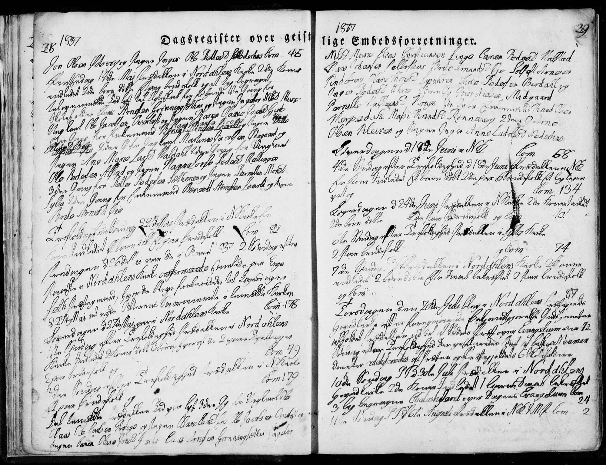 Ministerialprotokoller, klokkerbøker og fødselsregistre - Møre og Romsdal, AV/SAT-A-1454/519/L0247: Parish register (official) no. 519A06, 1827-1846, p. 28