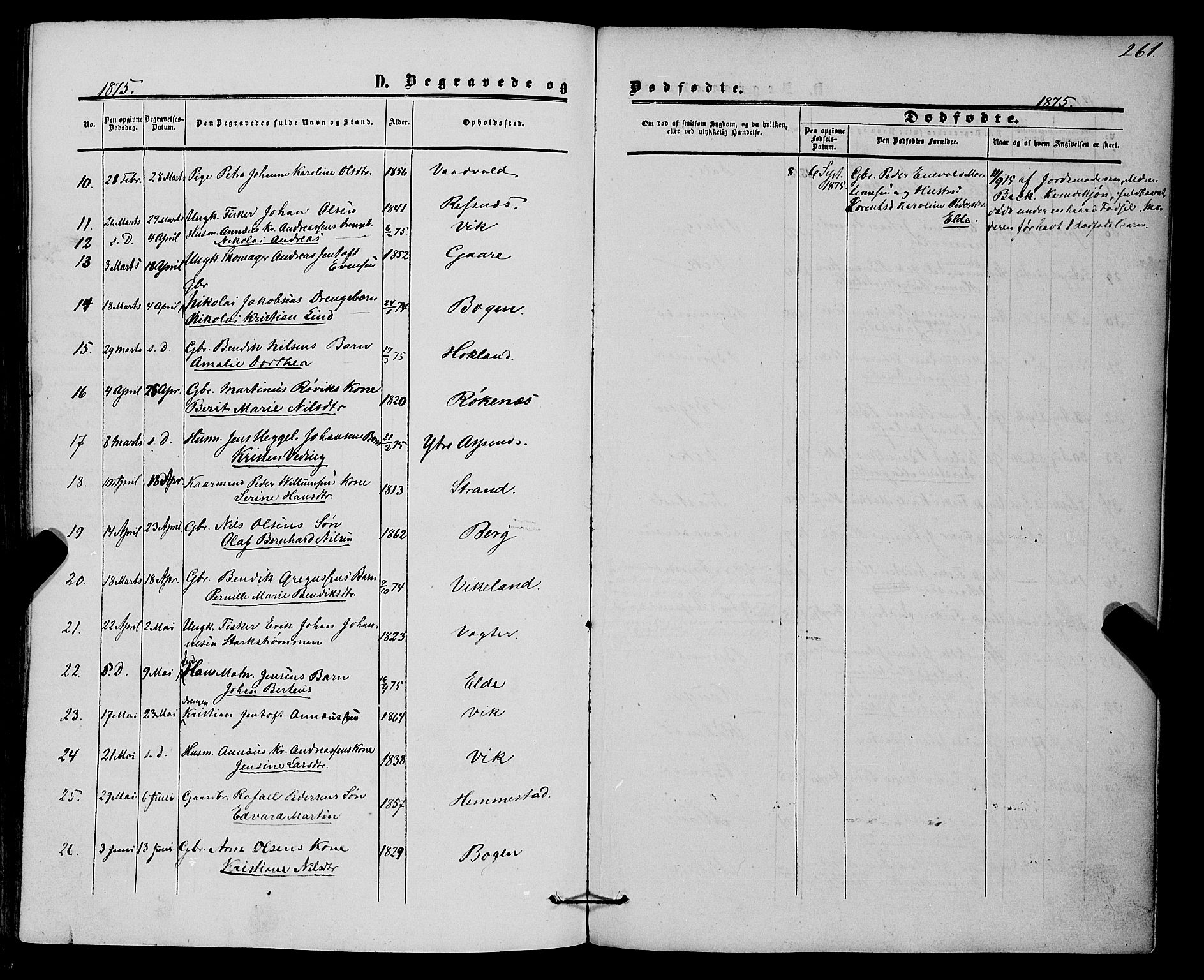 Kvæfjord sokneprestkontor, AV/SATØ-S-1323/G/Ga/Gaa/L0004kirke: Parish register (official) no. 4, 1857-1877, p. 261