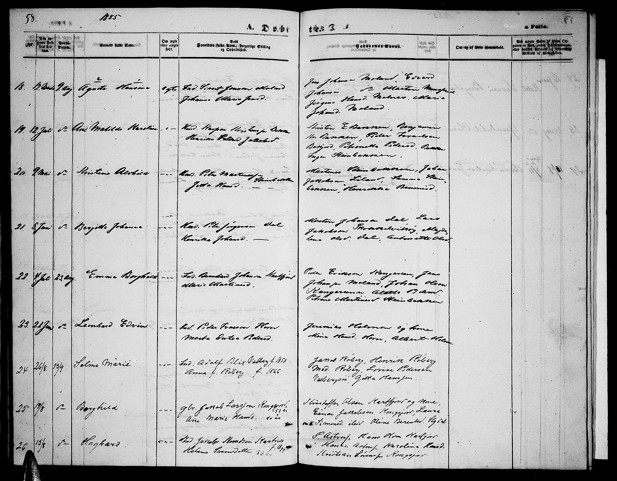 Ministerialprotokoller, klokkerbøker og fødselsregistre - Nordland, AV/SAT-A-1459/884/L1196: Parish register (copy) no. 884C02, 1860-1887, p. 58