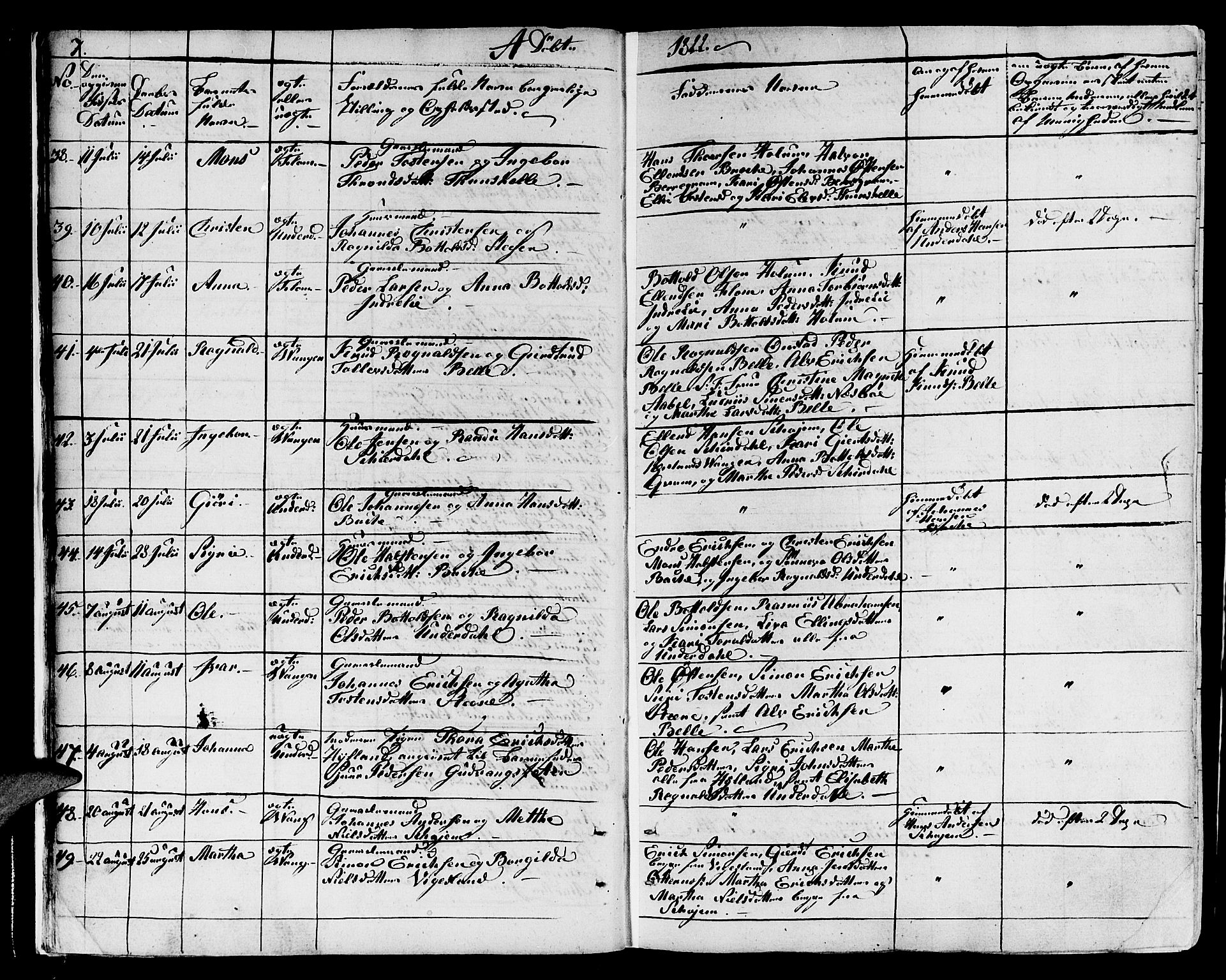 Aurland sokneprestembete, AV/SAB-A-99937/H/Ha/Haa/L0006: Parish register (official) no. A 6, 1821-1859, p. 7