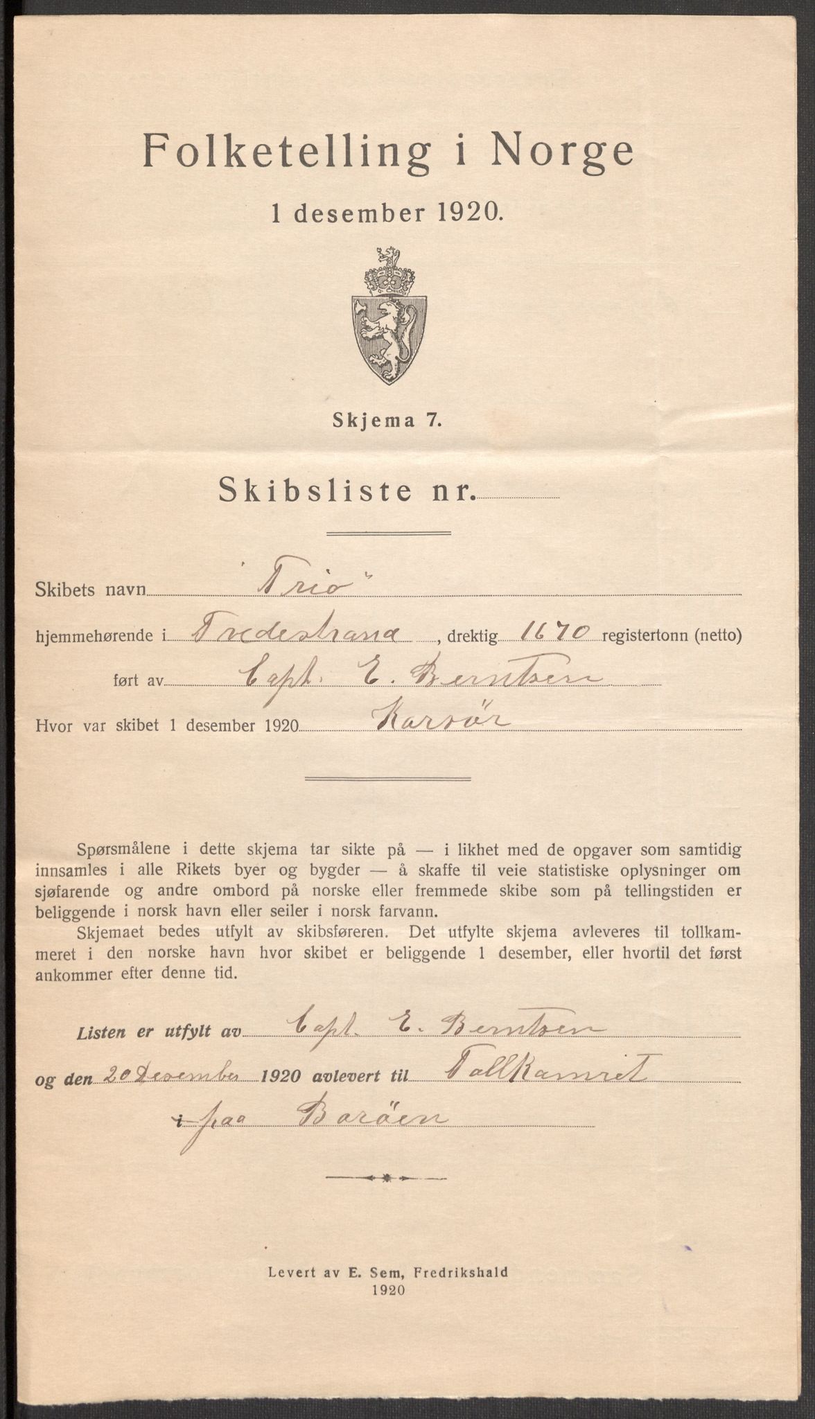 SAK, 1920 census for Dypvåg, 1920, p. 6217