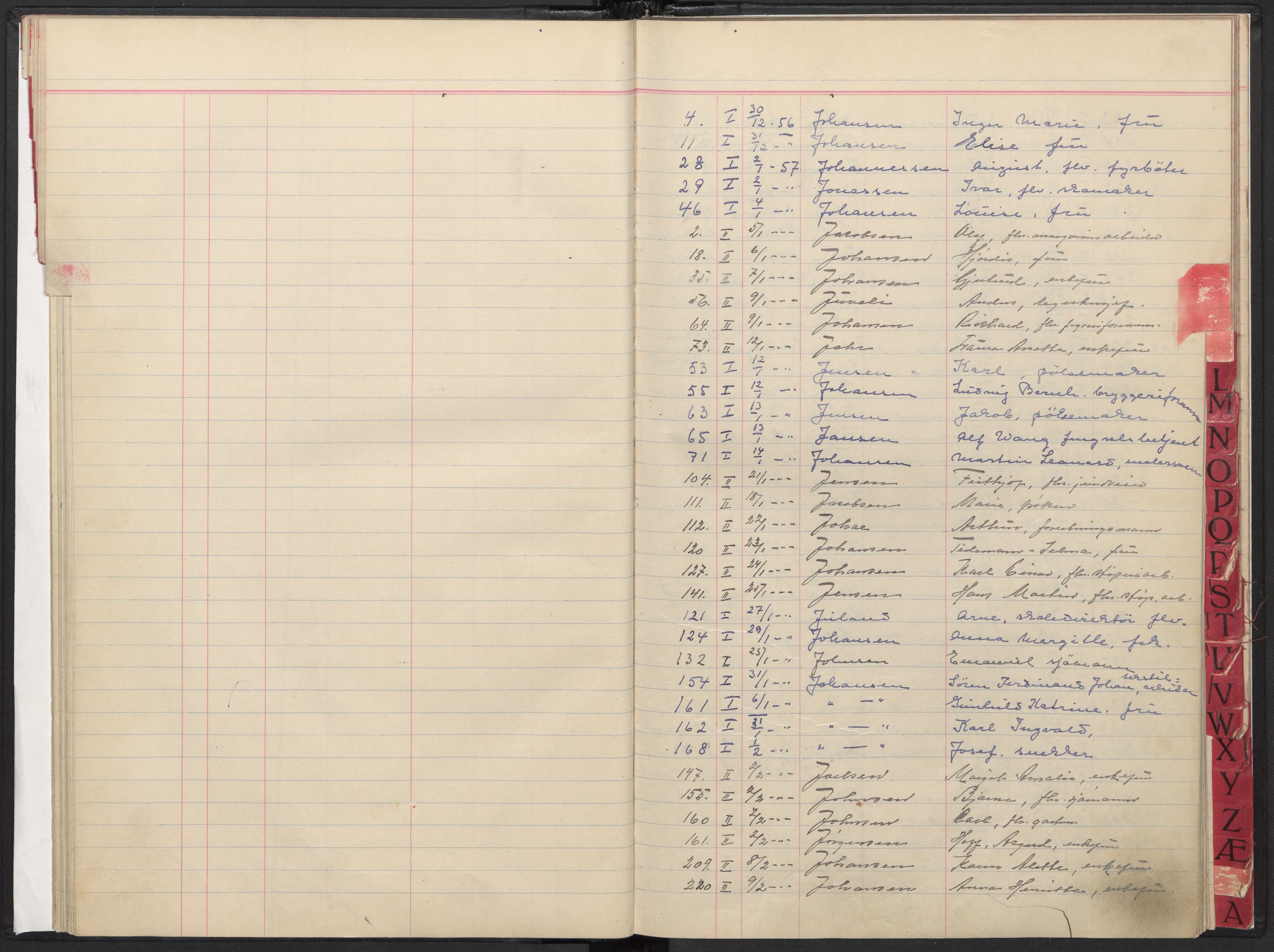 Oslo skifterett, AV/SAO-A-10383/F/Fa/Faa/L0057: Register til dødsfallsprotokollene, 1957